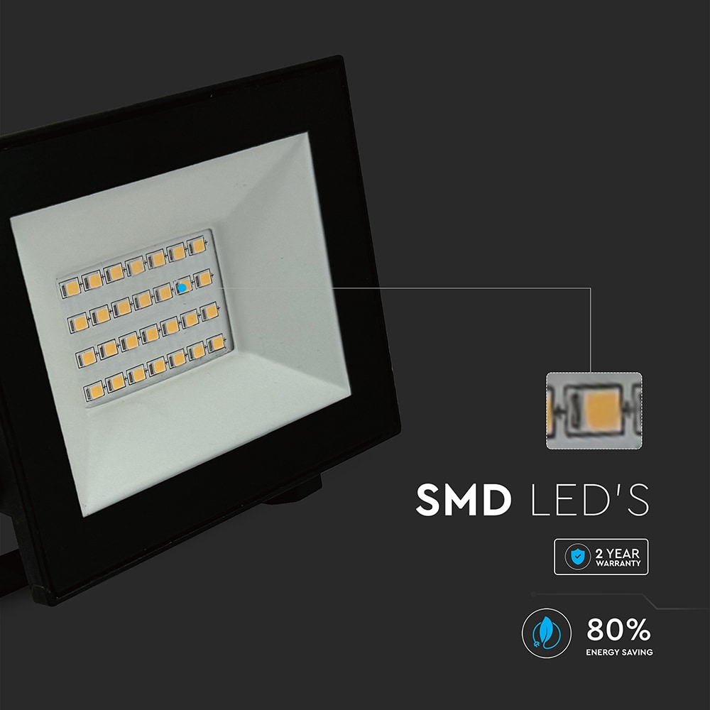V-TAC LED-Fluter, VT-44022, 20 W, 6500K, EEK: F, 1510 lm, kaltweiß, IP65, schwarz V-TAC LED-Fluter, VT-44022, 20 W, 6500K, EEK: F, 1510 lm, kaltweiß, IP65, schwarz