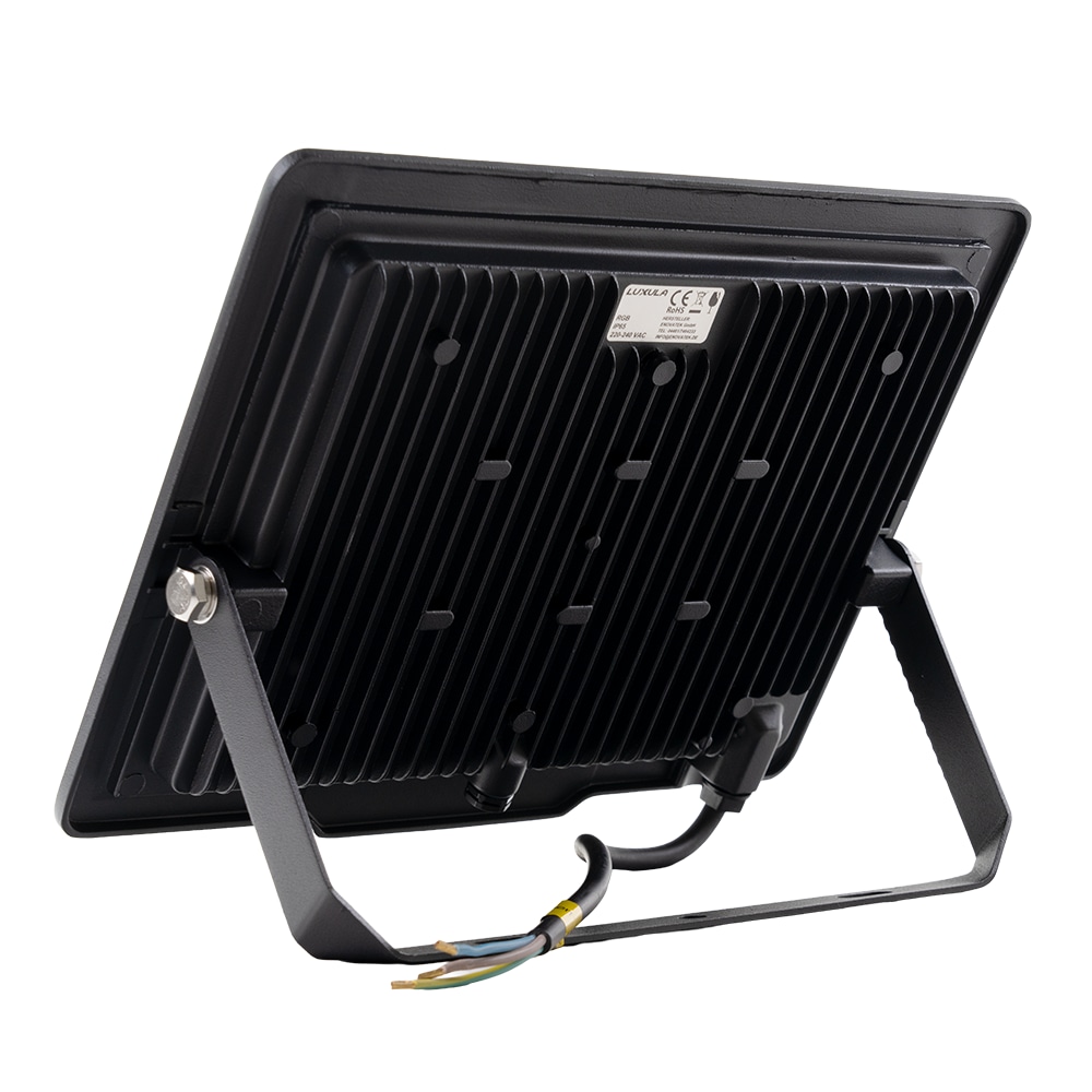 LUXULA RGB LED-Fluter LX400184, 100W, IP65, schwarz, mit Fernbedienung
