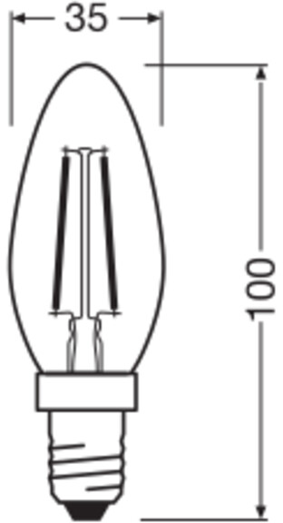 OSRAM LED-Lampe Retrofit, 1 W, E14, 2700 K, EEK: D, 136 lm, warmweiß