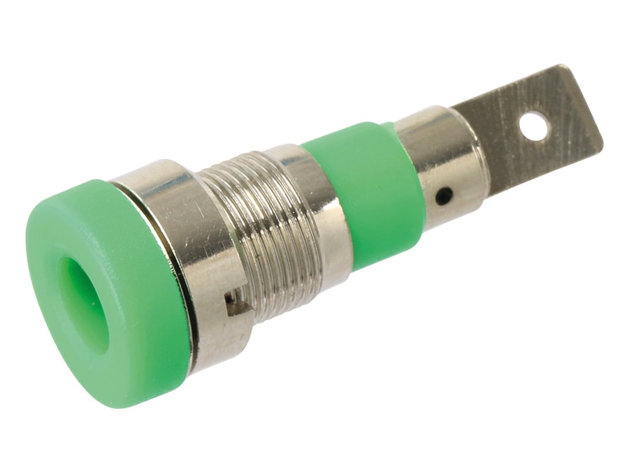 Einbaubuchse 4 mm, 24 A, grün Einbaubuchse 4 mm, 24 A, grün