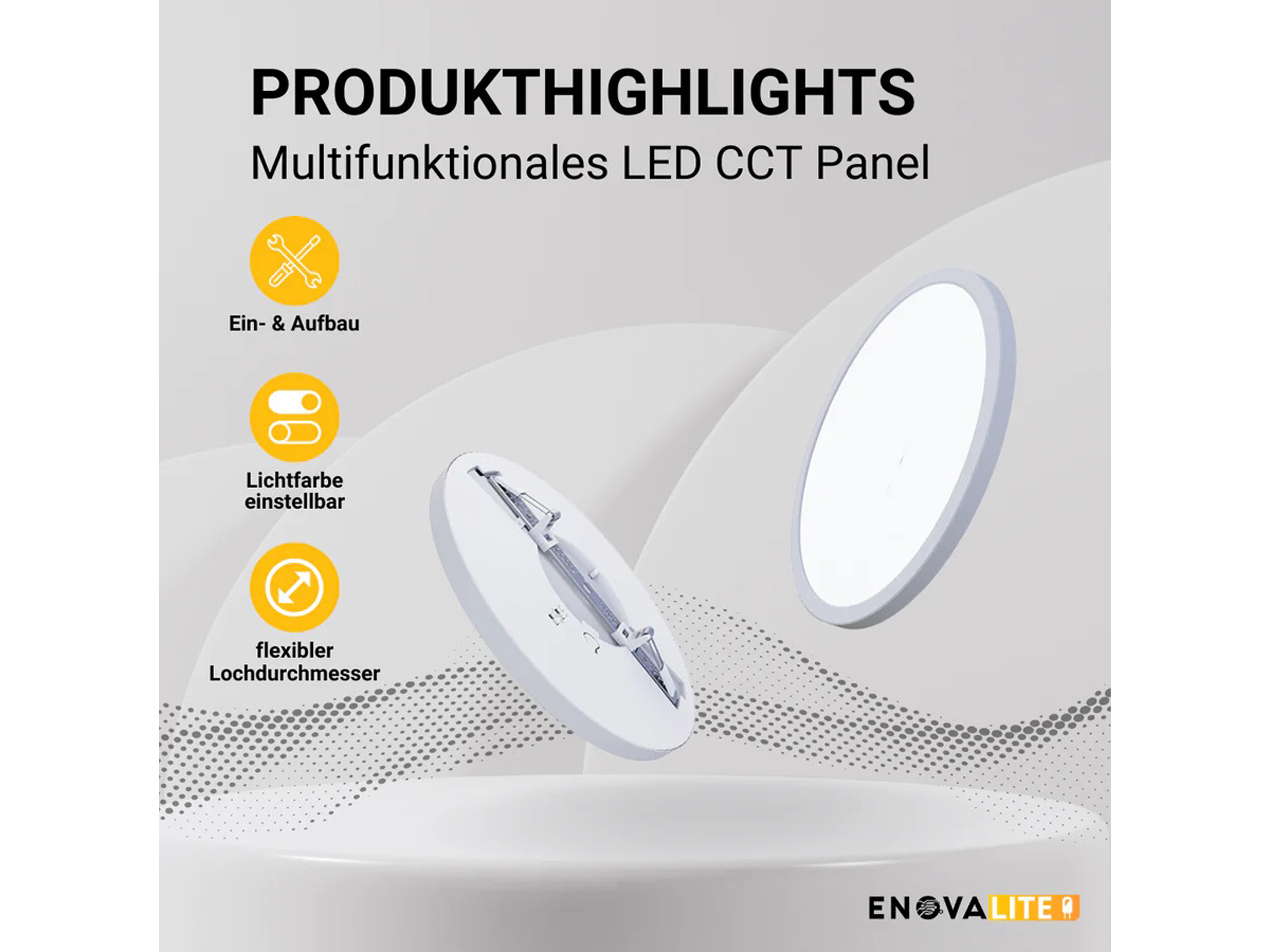 ENOVALITE LED-Panel, EEK: F, 24W, 2565lm, CCT, ø330