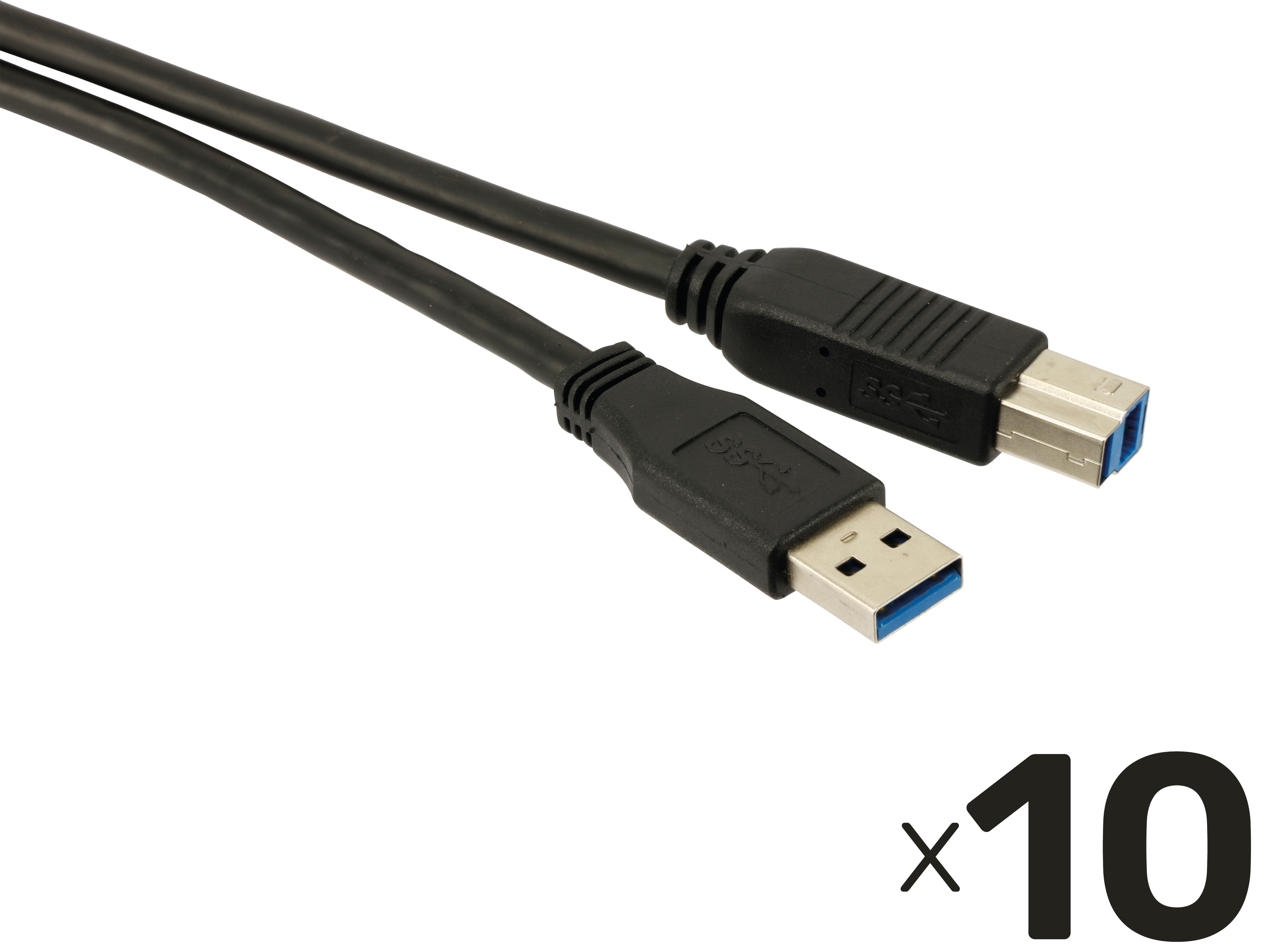 USB3.0 Kabel, A/B, 1,7m, schwarz, 10er Pack USB3.0 Kabel, A/B, 1,7m, schwarz, 10er Pack