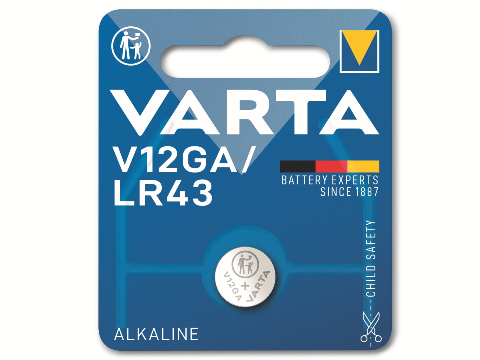 VARTA Knopfzelle Alkaline, LR43,  1.5V V12GA,  1.5V, 1 Stück