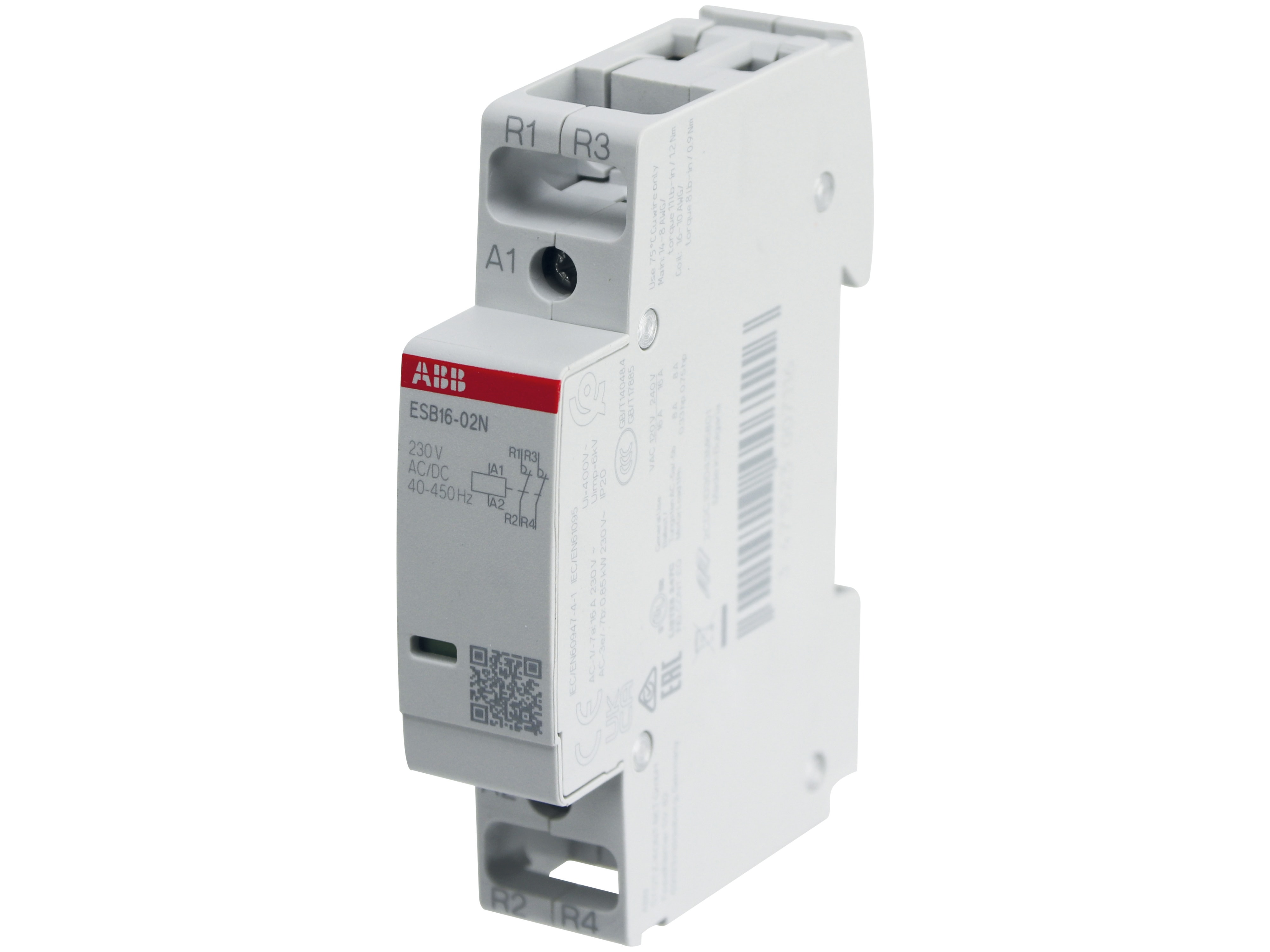 ABB Installationsschütz ESB16-02N-06, 16 A, 0S/2Ö, 230 V ABB Installationsschütz ESB16-02N-06, 16 A, 0S/2Ö, 230 V