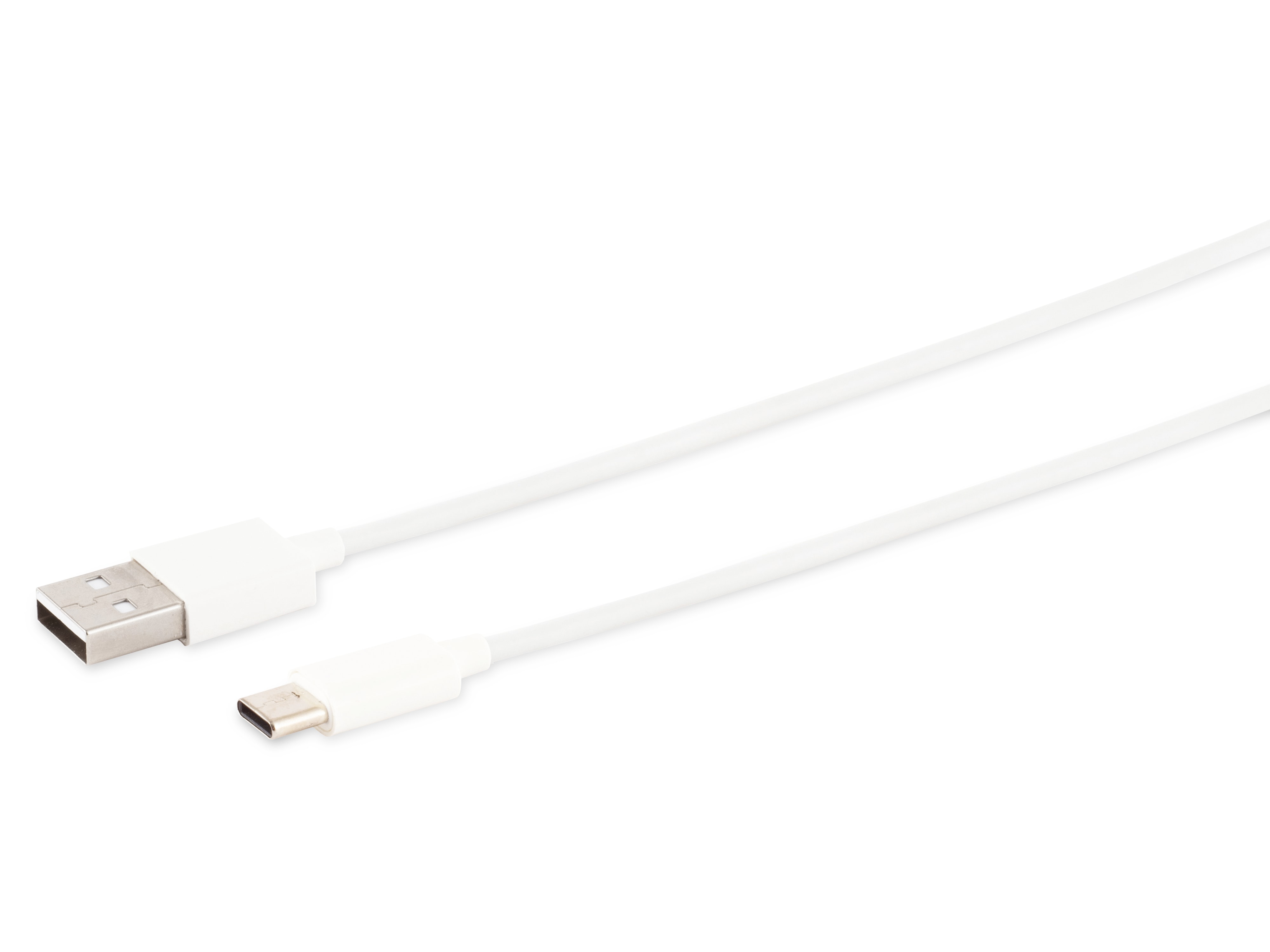 USB-A Ladekabel, USB-C, 2.0, ABS, weiß, 1,5 m