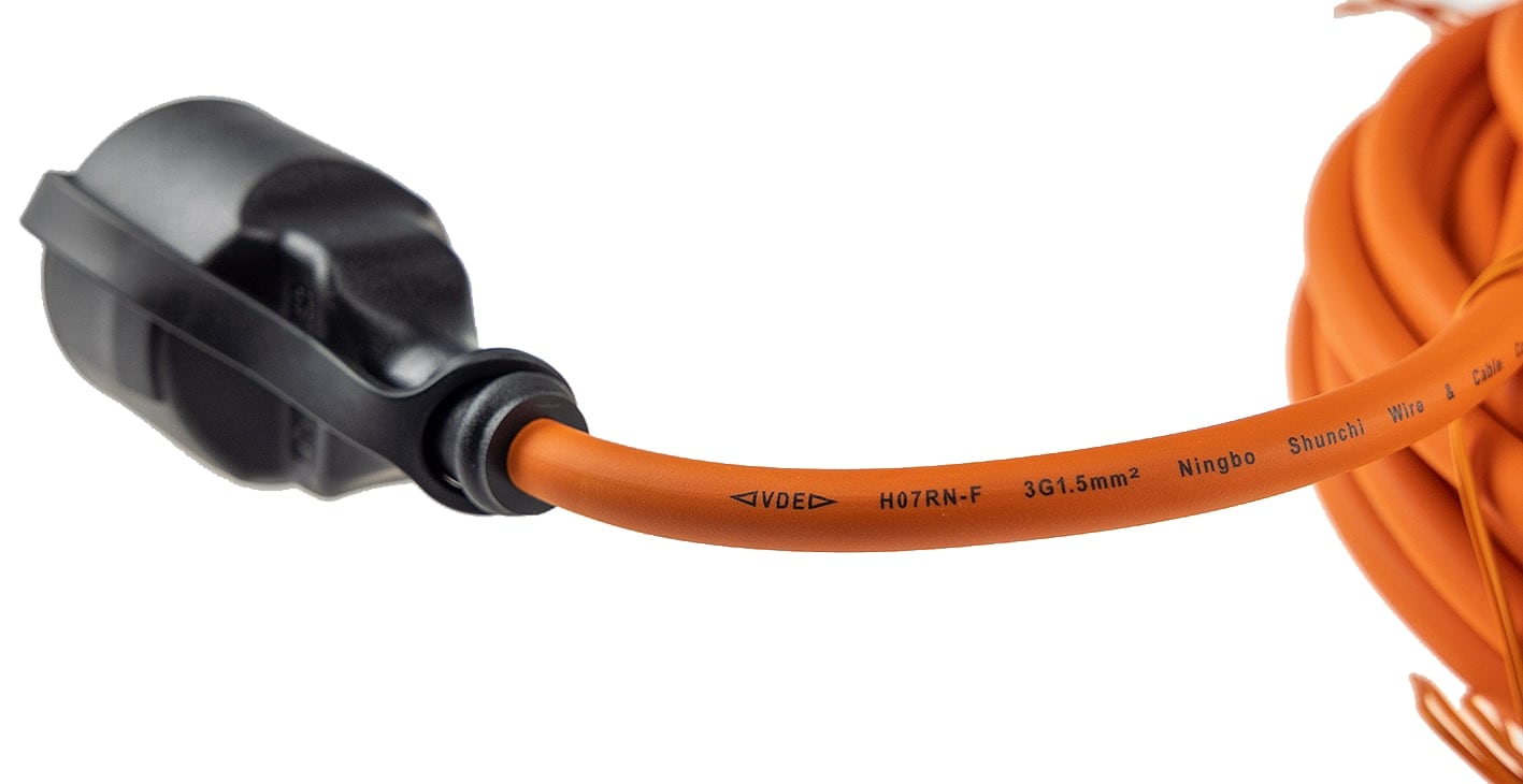 CHILITEC Gummi Schutzkontaktverlängerung, IP44, 25 m, orange CHILITEC Gummi Schutzkontaktverlängerung, IP44, 25 m, orange