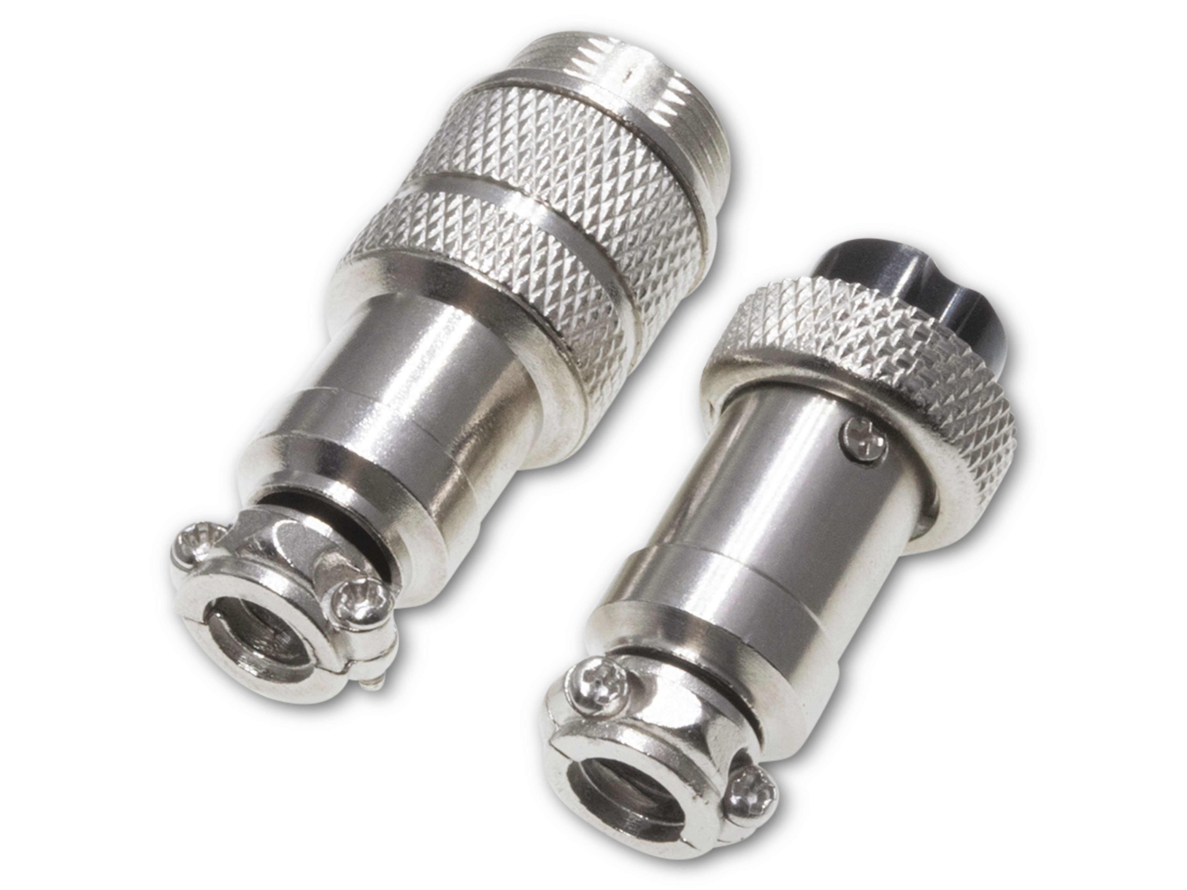 Rundsteckverbinder, 7-polig, 30V, 1A, Lötanschluss, IP55, wire to wire, 1 Stecker + 1 Buchse