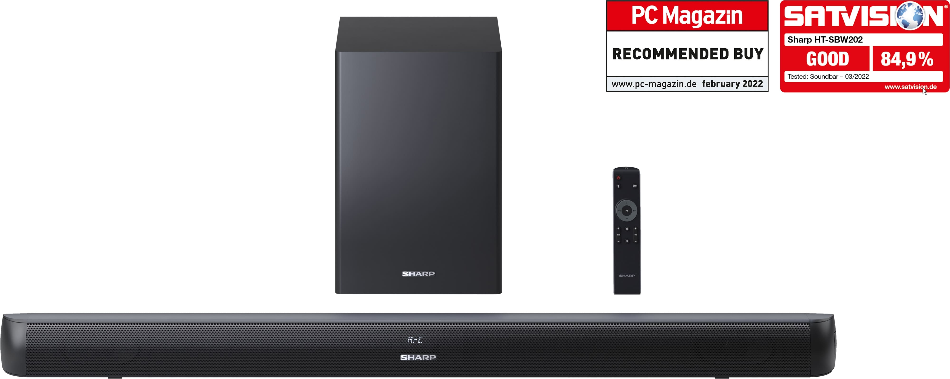 SHARP Soundbar-System HT-SBW202, Subwoofer, Bluetooth, HDMI, 200 W SHARP Soundbar-System HT-SBW202, Subwoofer, Bluetooth, HDMI, 200 W