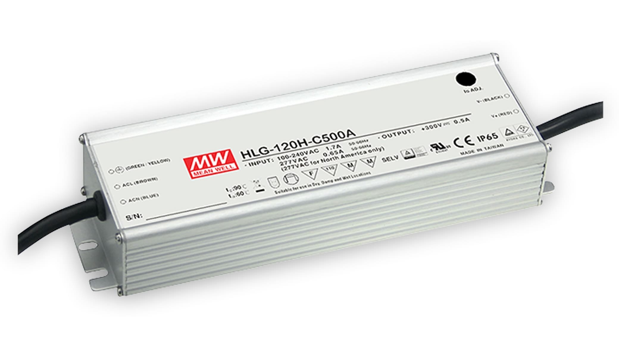 MEAN WELL LED-Schaltnetzteil HLG-120H-C500A, 300 V-/500 mA MEAN WELL LED-Schaltnetzteil HLG-120H-C500A, 300 V-/500 mA