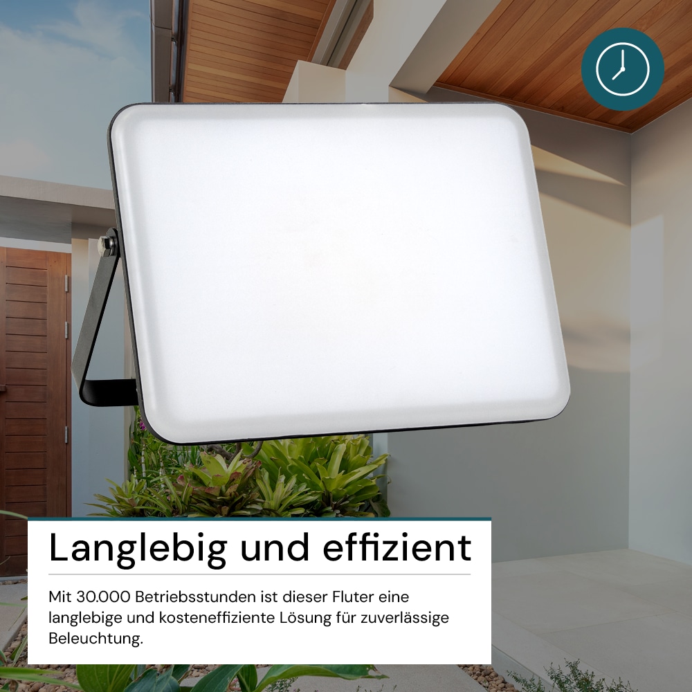 LUXULA LED-Fluter mit Schnellverbinder, EEK: F, 10W, 1000lm, 4000K, schwarz