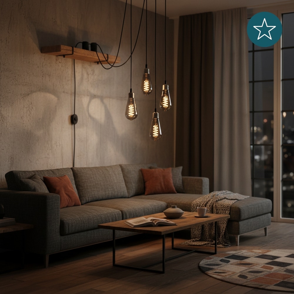 LUXULA LED-Filament-Lampe, SPIRAL, Pear, E27, 4W, 40lm, 1800K, dimmbar