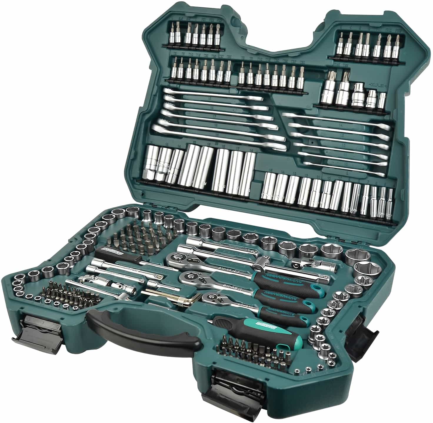 BRÜDER MANNESMANN Steckschlüssel-Satz, 215-tlg, 1/4"+3/8"+1/2"