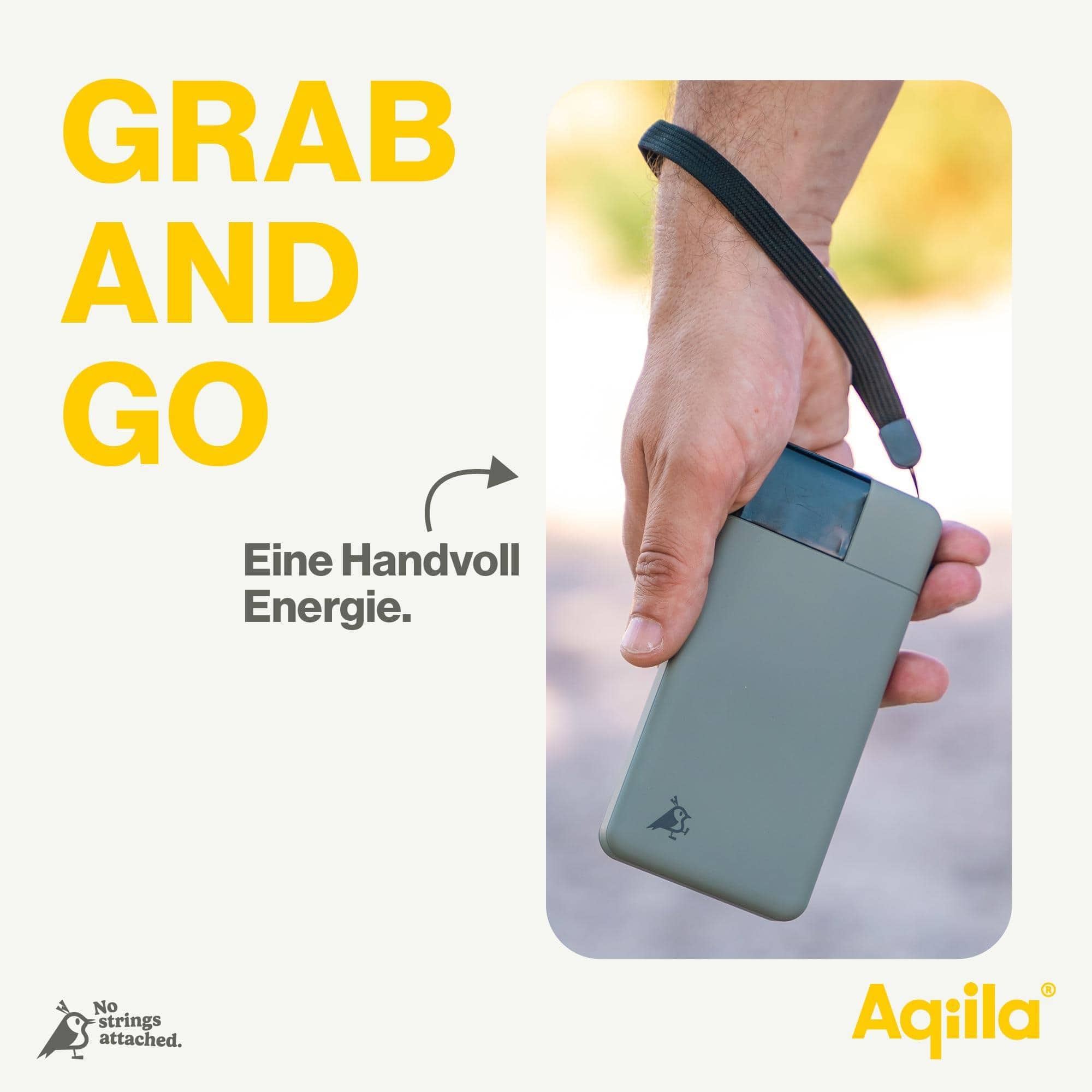 AQIILA Powerbank Powerbird B10, 20 W, 10.000mAh, 1x USB-A, 2x USB-C, moosgrün AQIILA Powerbank Powerbird B10, 20 W, 10.000mAh, 1x USB-A, 2x USB-C, moosgrün