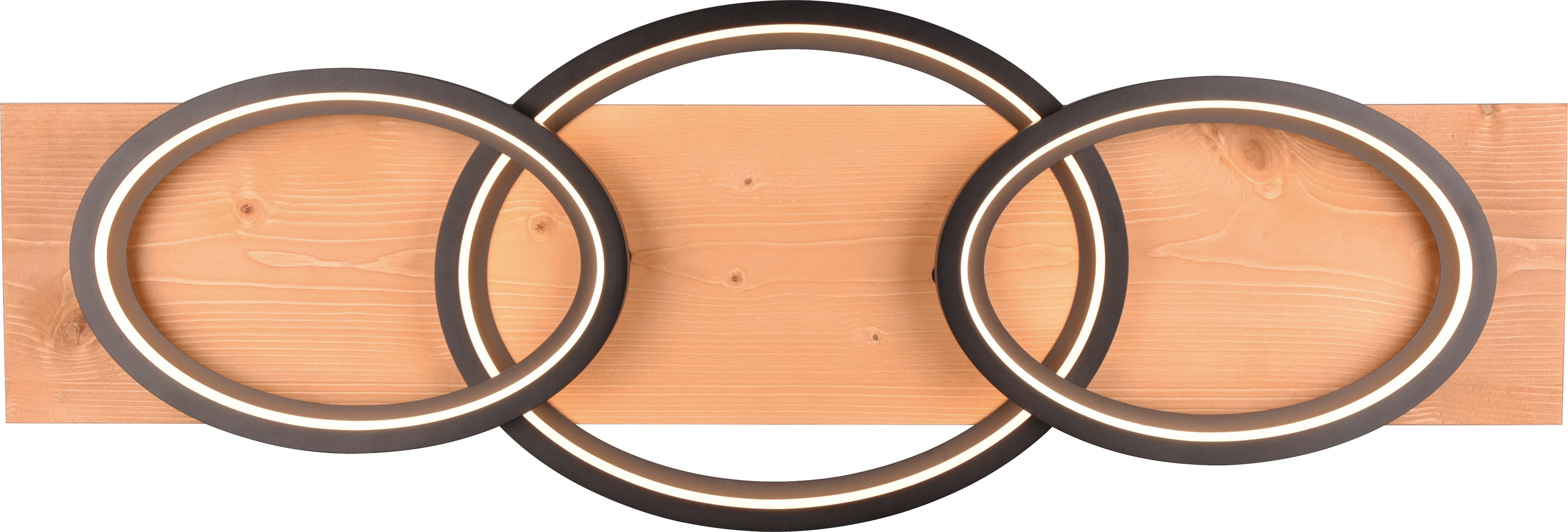 TRIO LED-Deckenleuchte 641110332 schwarz / Holz, 40 W, 4700 lm, 3000 K, Switch Dimmer TRIO LED-Deckenleuchte 641110332 schwarz / Holz, 40 W, 4700 lm, 3000 K, Switch Dimmer