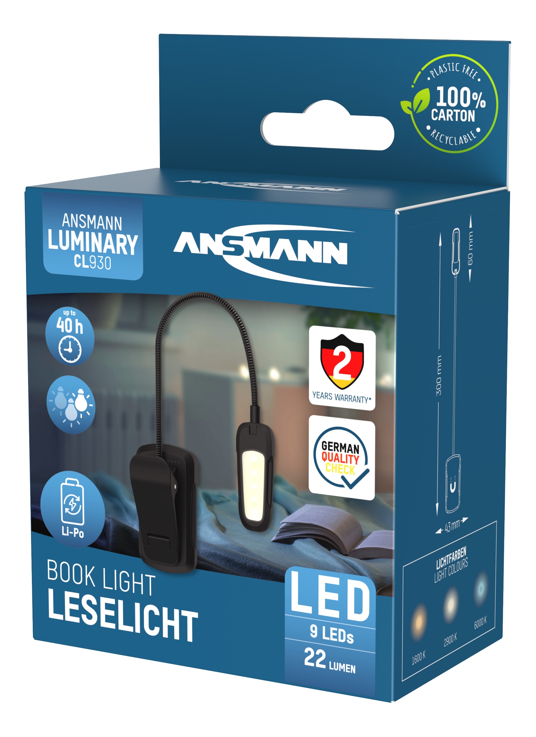ANSMANN LED-Klemmleuchte, 1600-0531, wiederaufladbar, schwarz ANSMANN LED-Klemmleuchte, 1600-0531, wiederaufladbar, schwarz