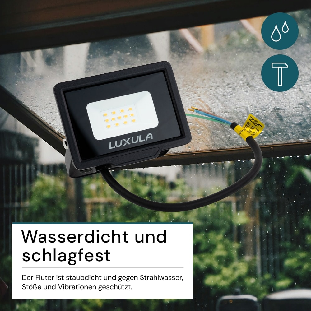 LUXULA LED-Fluter, EEK: F, 10W, 1000lm, 4000K, schwarz LUXULA LED-Fluter, EEK: F, 10W, 1000lm, 4000K, schwarz