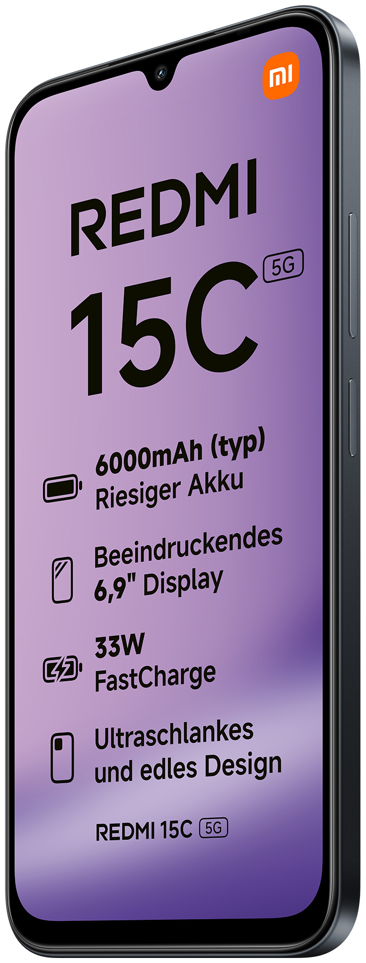 XIAOMI Smartphone Redmi 15C 5G 128GB midnight black