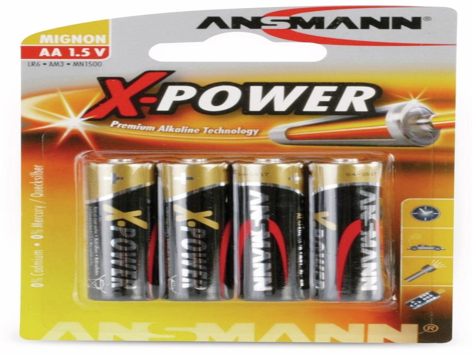 ANSMANN Mignon-Batterie, XPower, 3000mAh, 4 Stück