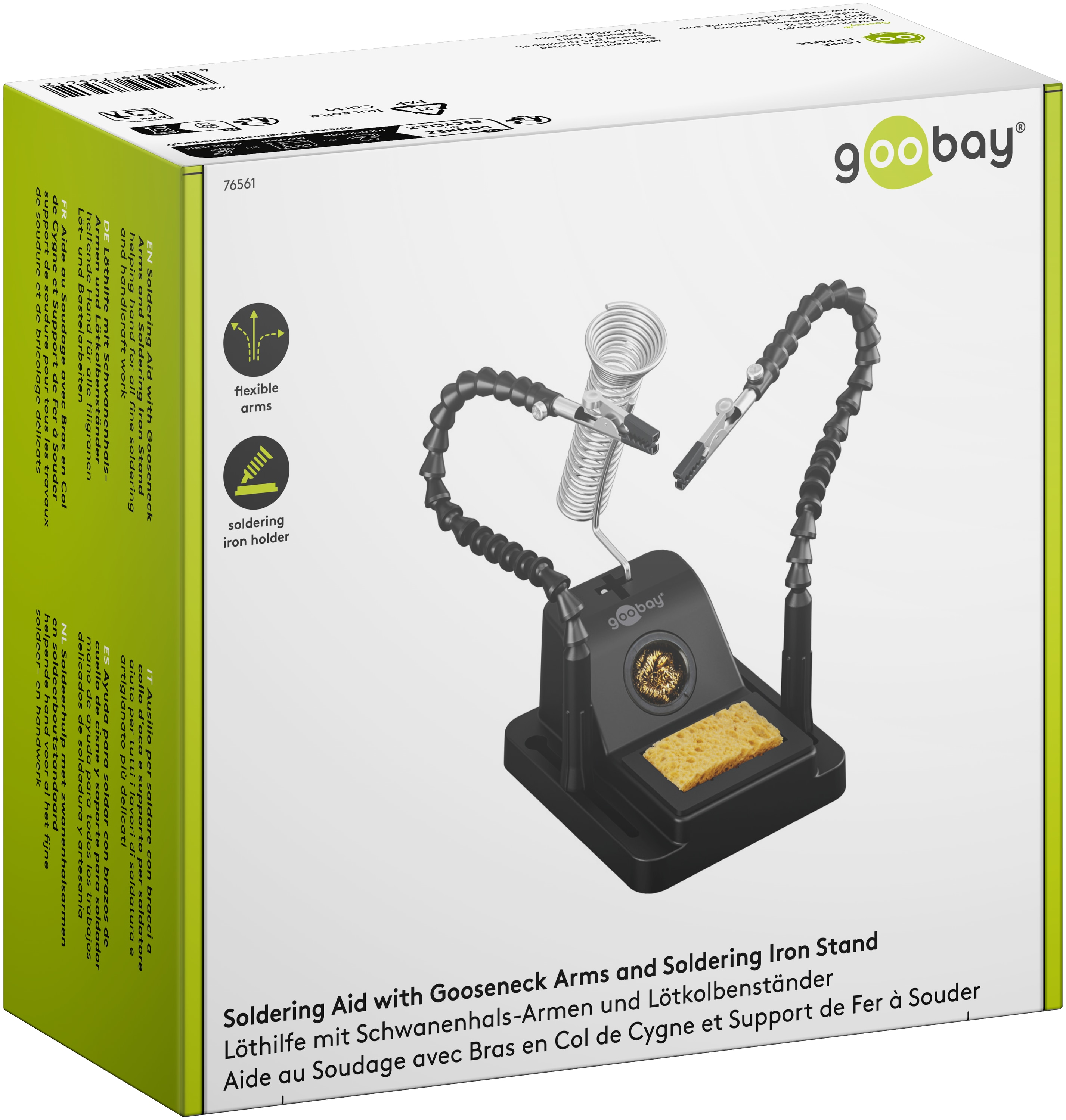 GOOBAY Löthilfe, 76561, mit Schwanenhals-Armen und Lötkolbenständer