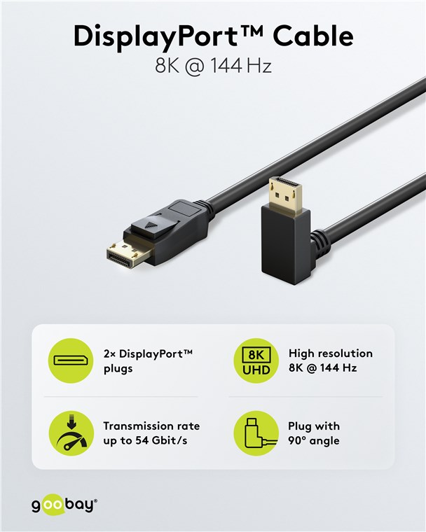 GOOBAY DisplayPort-Kabel 2.0/2.1 77128 54 Gbit/s 8K 144Hz 5m GOOBAY DisplayPort-Kabel 2.0/2.1 77128 54 Gbit/s 8K 144Hz 5m