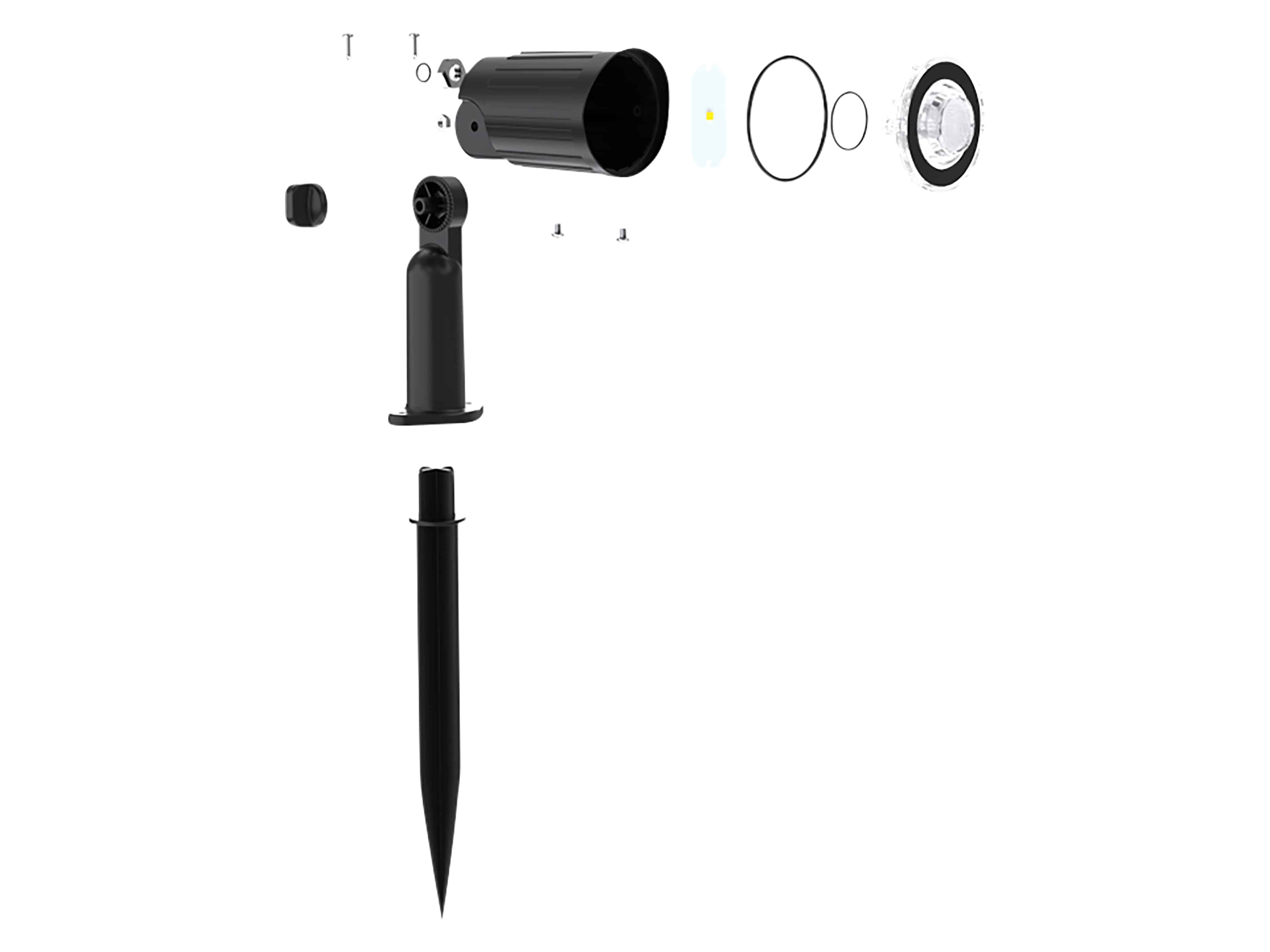 LUXULA Solar LED-Gartenleuchten Set, 5W, 3000K, 200lm, warmweiß, IP54, schwarz, 4 Stück