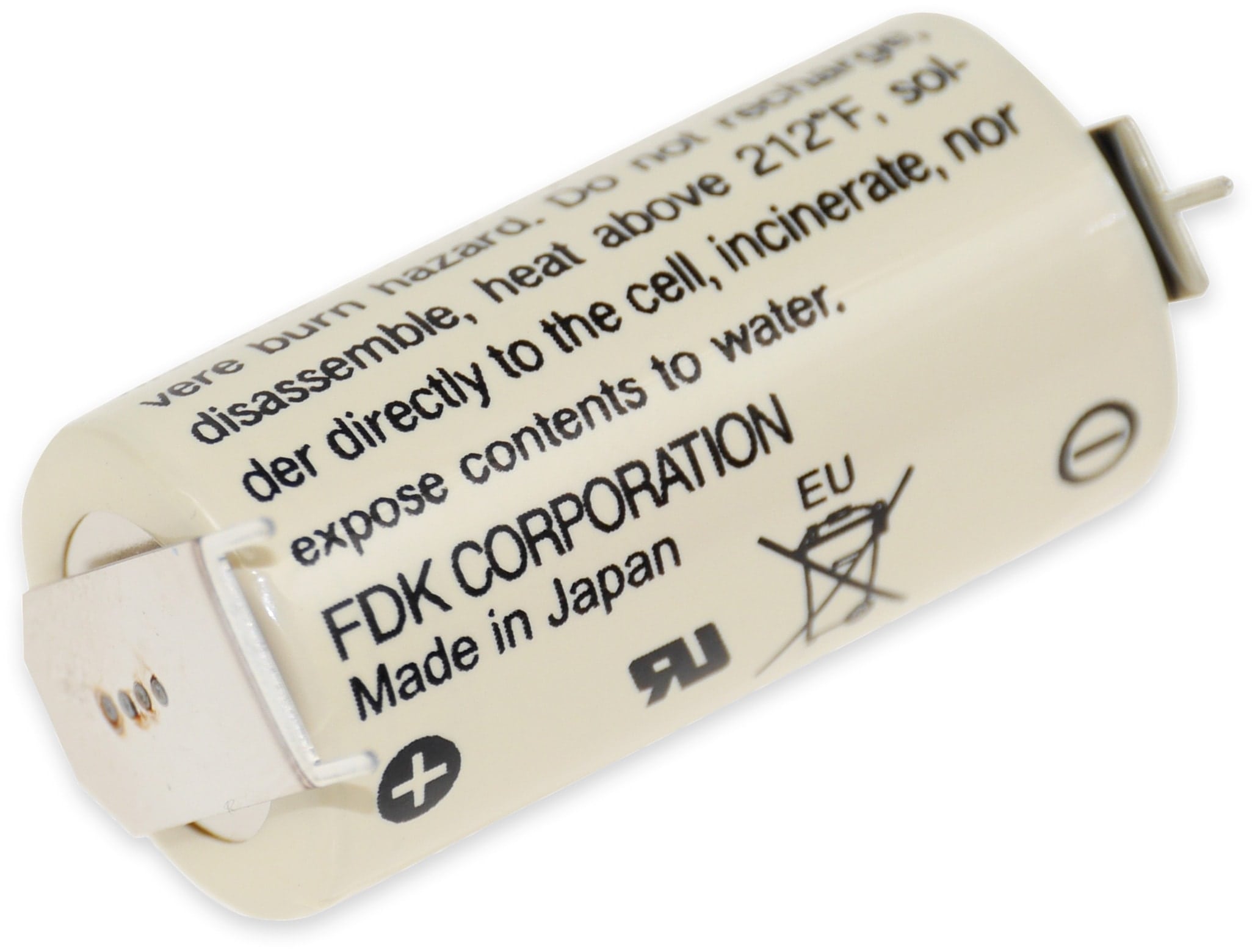 FDK CORPORATION FDK Lithium-Batterie CR 17335SE-FT1, 2/3A, 2/1 Print ++/1, 3 V-, 1800 mAh FDK CORPORATION FDK Lithium-Batterie CR 17335SE-FT1, 2/3A, 2/1 Print ++/1, 3 V-, 1800 mAh