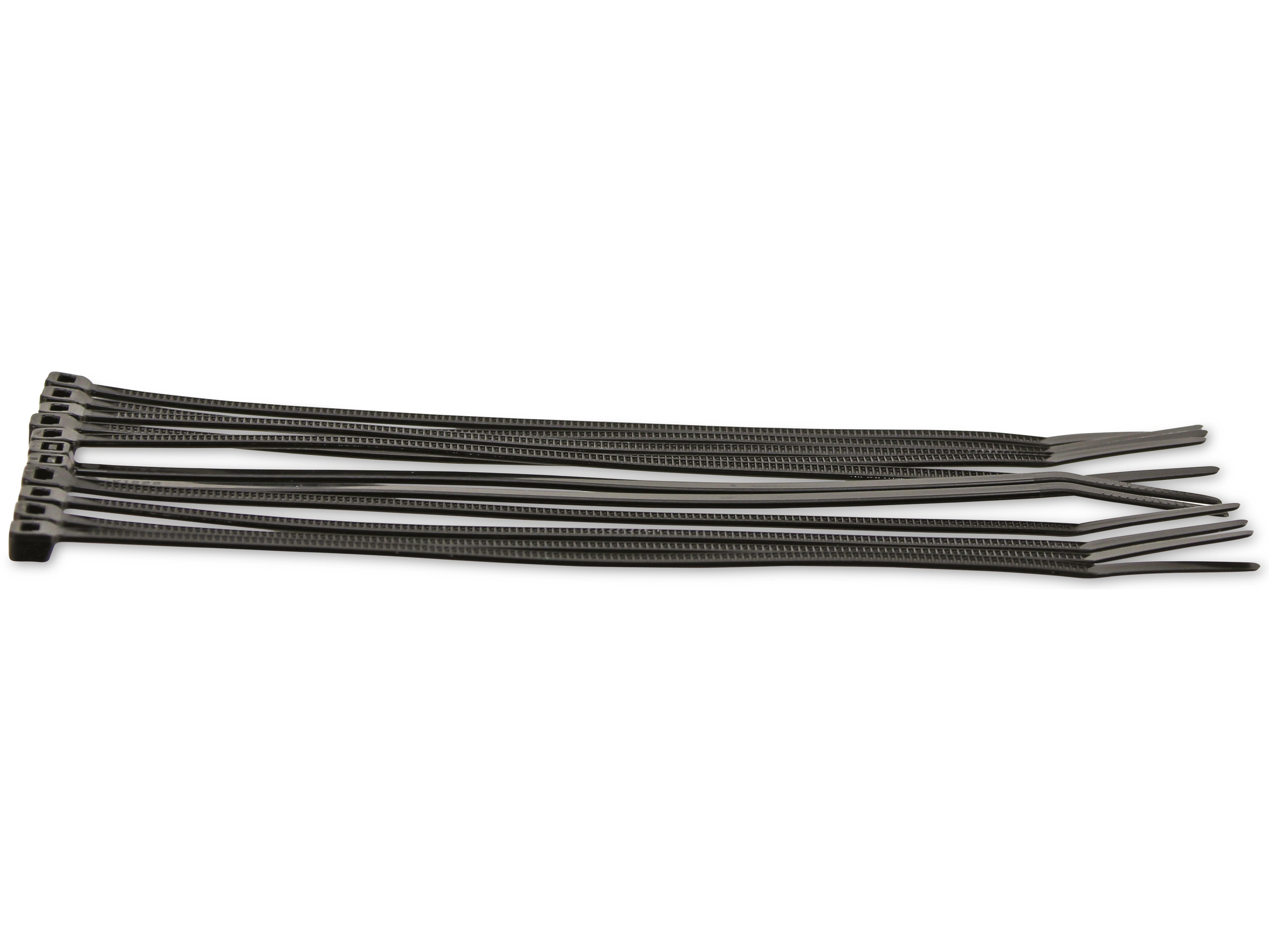 KSS Kabelbinder-Sortiment Polyamid 6.6, schwarz, 250x4,8, UV-beständig, 100 Stück KSS Kabelbinder-Sortiment Polyamid 6.6, schwarz, 250x4,8, UV-beständig, 100 Stück