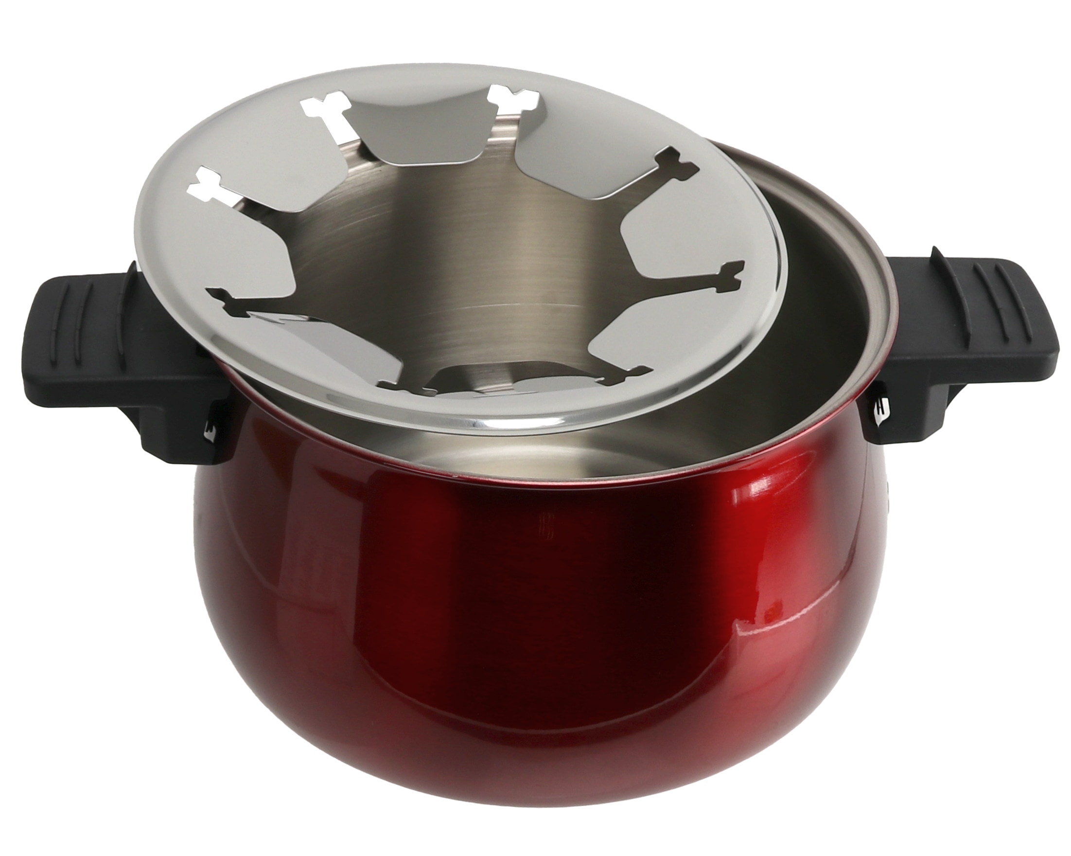 Fondue-Set, 1500W, B-Ware, rot/silber, B-Ware