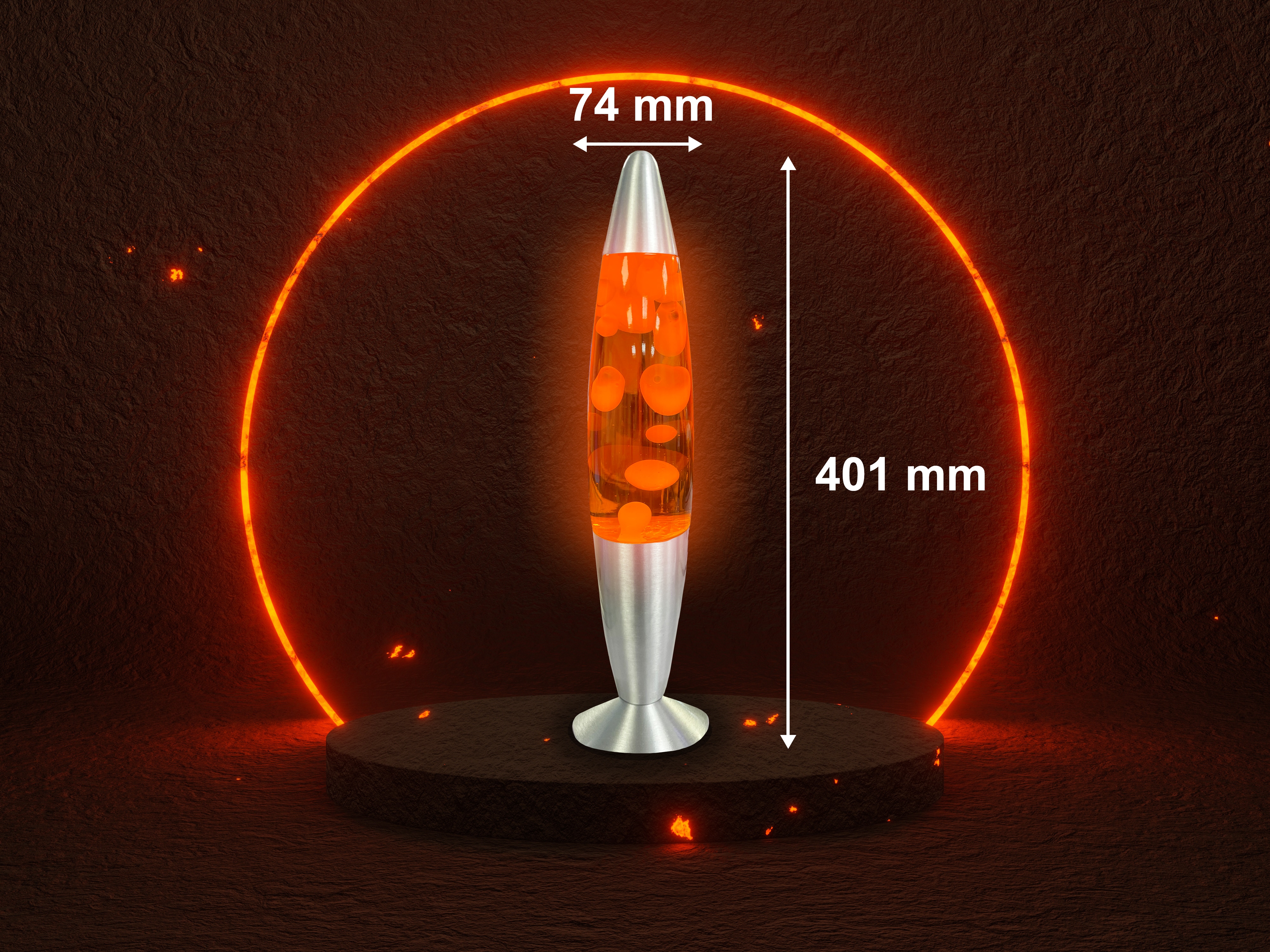 BLULAXA LED-Lava-Tischleuchte, 49985, 25W, 40 cm, weiß/orange