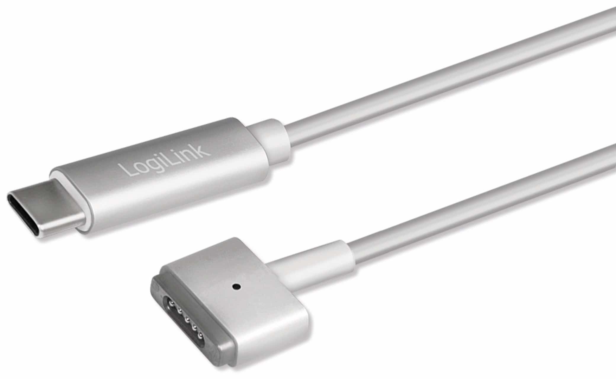 LOGILINK USB-C Ladekabel PA0226, 1,8 m, zu Apple Mag Safe 2, silber