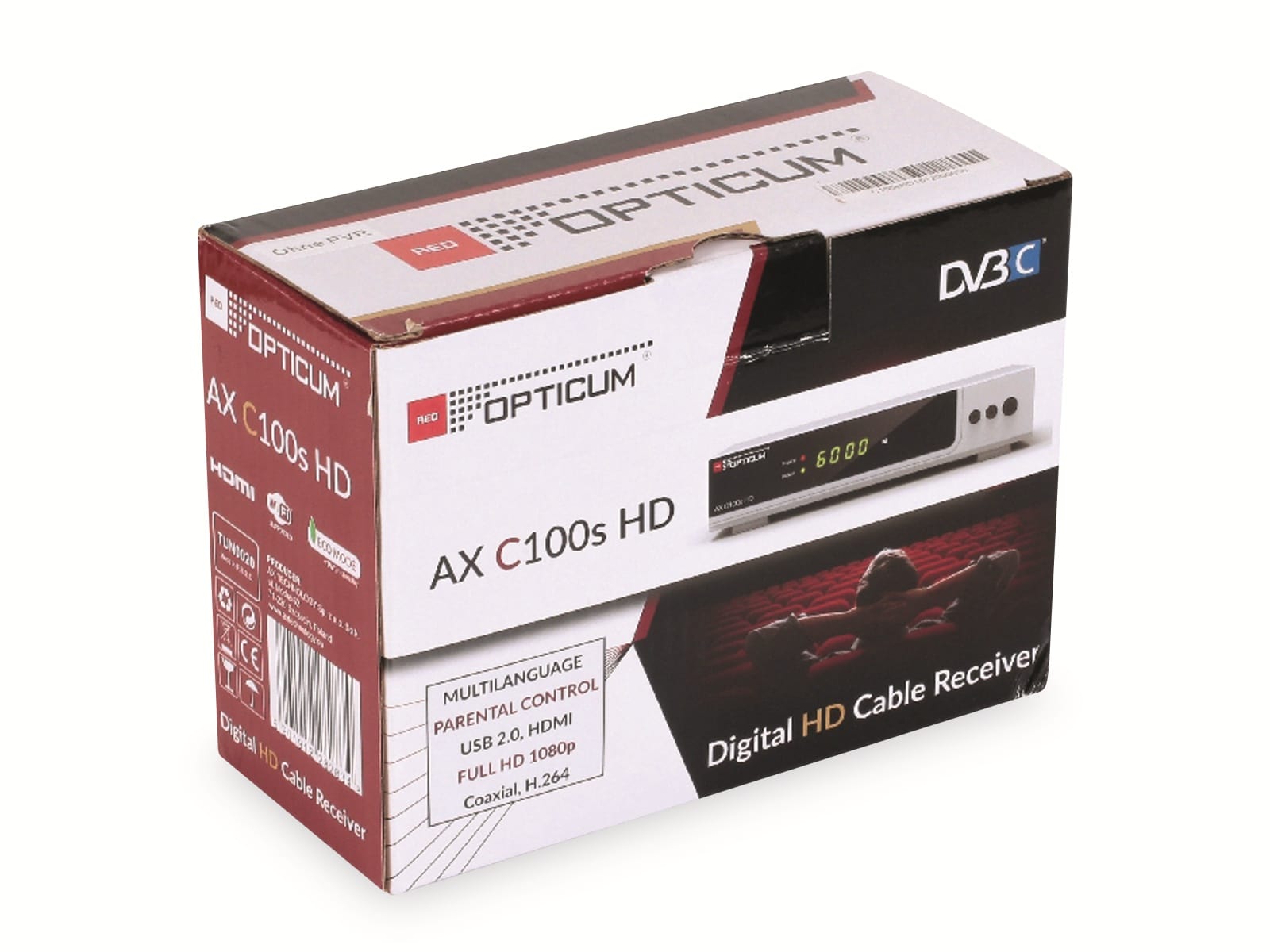 RED OPTICUM DVB-C HDTV-Receiver AX C100 HD, schwarz