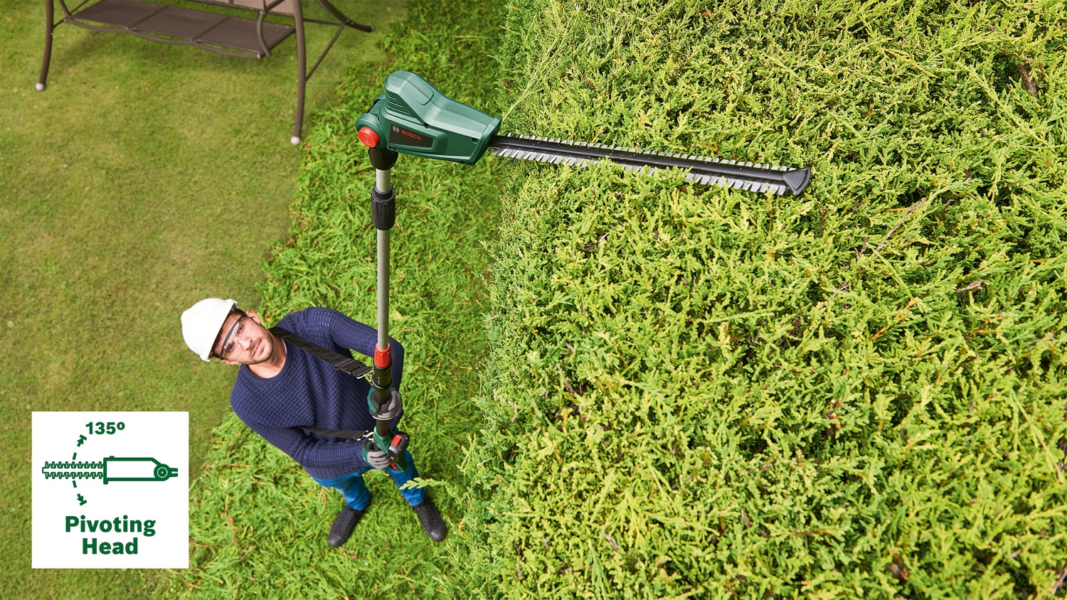 BOSCH Akku-Teleskop-Heckenschere, UniversalHedgePole 18, 06008B3001, Solo