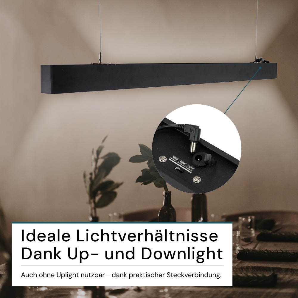 LUXULA LED-Büro-/Tresenleuchte, 30W, 3000/4000/6500K, EEK: E, 3600lm, IP20, schwarz