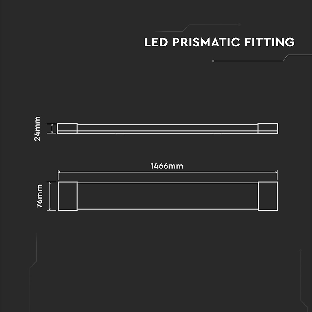 V-TAC LED-Deckenleuchte VT-8-50, 50W, 6500K, EEK: E, CREE Chip, 6000lm, IP20, 146,6 cm