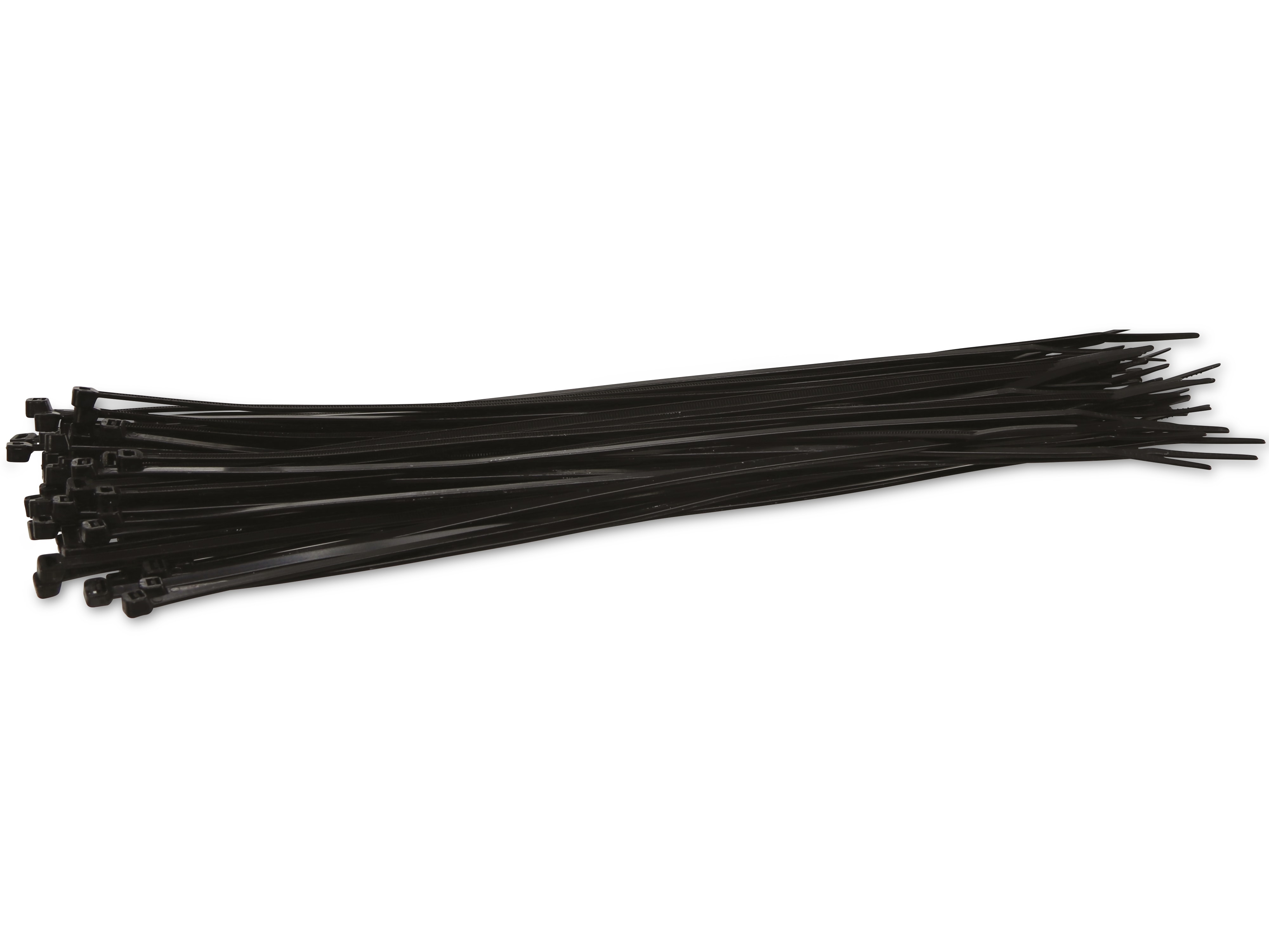 KSS Kabelbinder-Sortiment Polyamid 6.6, schwarz, 292x3,6, UV-beständig, 100 Stück