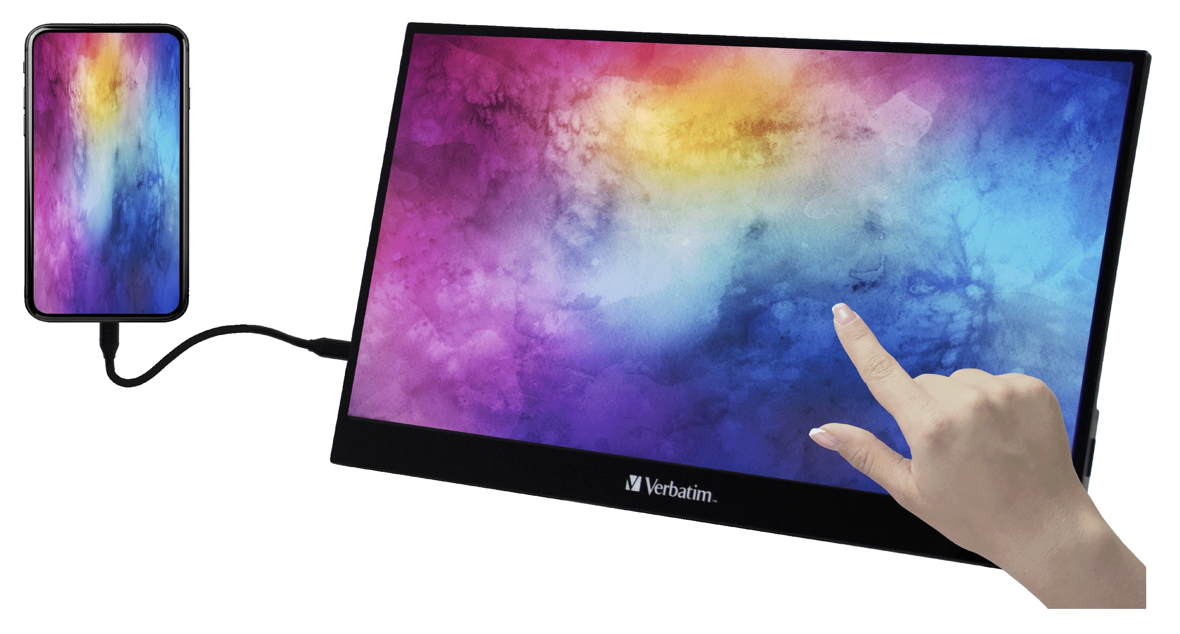 VERBATIM Tragbarer Monitor PMT-17, 43,9 cm (17.3"), HDMI, USB-C VERBATIM Tragbarer Monitor PMT-17, 43,9 cm (17.3"), HDMI, USB-C