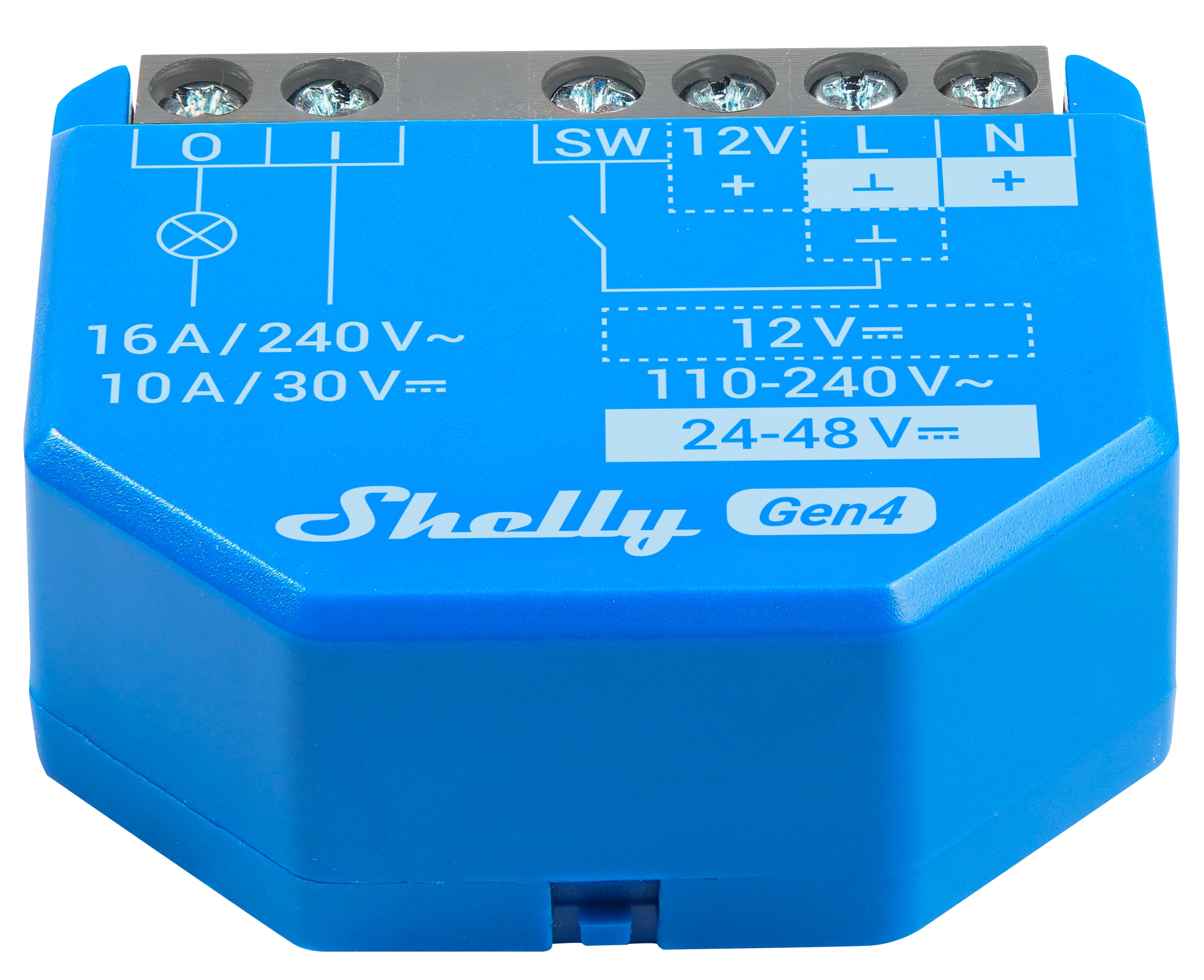 SHELLY Relais 1 Gen4, 16 A, WLAN, Bluetooth, blau