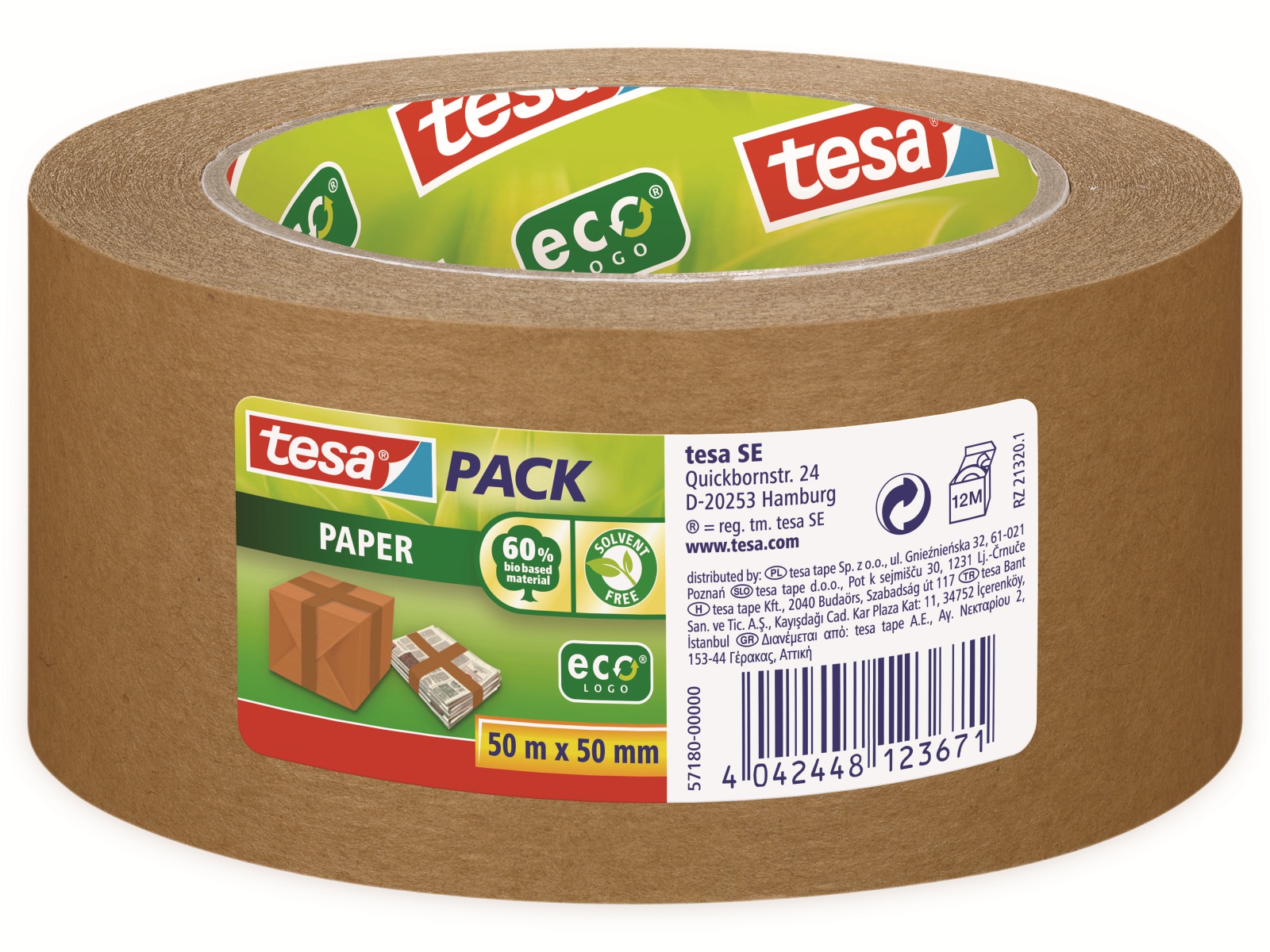 TESA pack® Papier ecologo® 50m:50mm, 57180-00000-02 TESA pack® Papier ecologo® 50m:50mm, 57180-00000-02