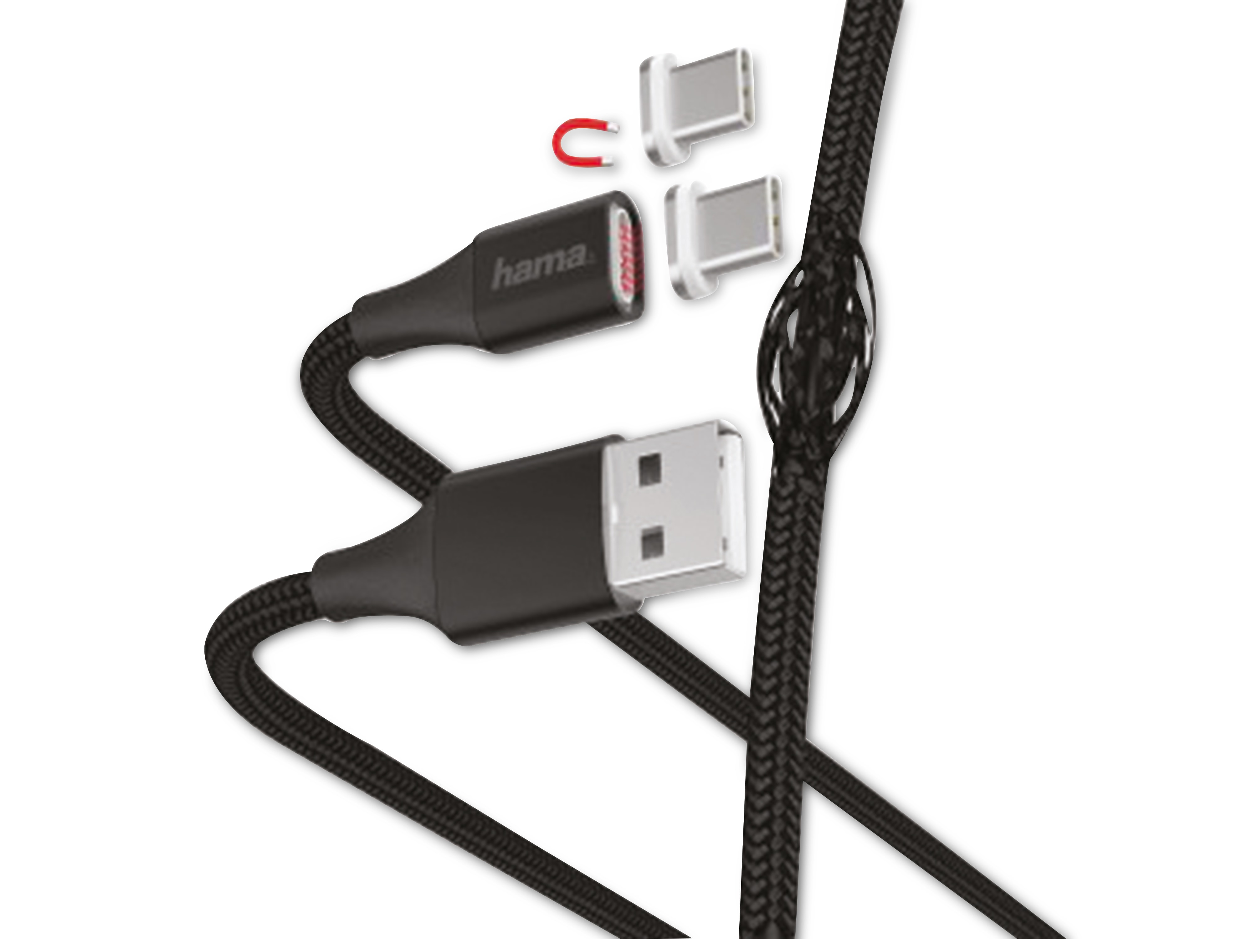 USB-C Kabel HAMA 178374, 1m, schwarz, magnetisch