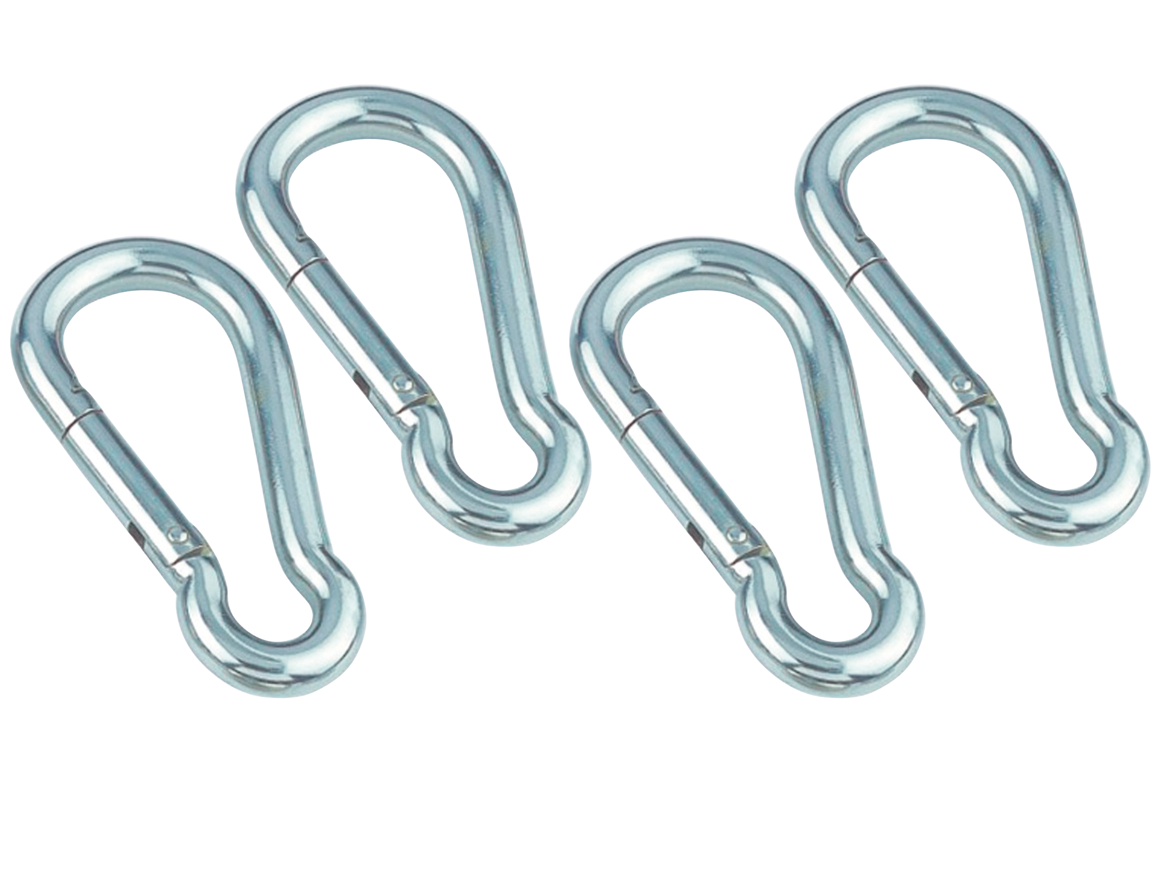 MARINETECH Karabinerhaken, Edelstahl A4, 8x80 mm, 4 Stück