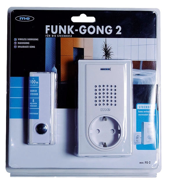 MODERN ELECTRONICS ME Funk-Gong FG-2.2, mit Durchstecker für Steckdose MODERN ELECTRONICS ME Funk-Gong FG-2.2, mit Durchstecker für Steckdose