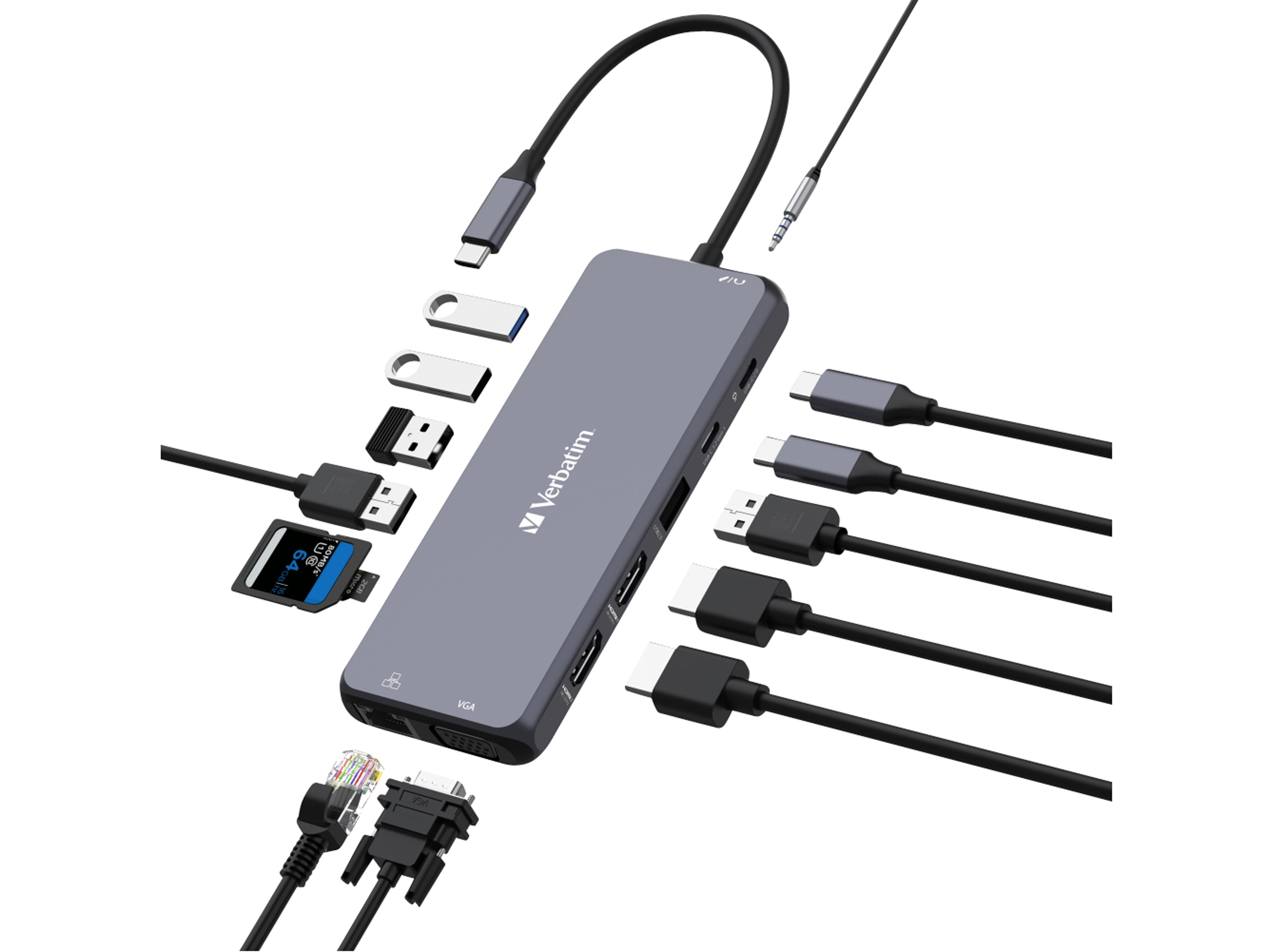 VERBATIM USB-C Pro Multiport Hub CMH-14