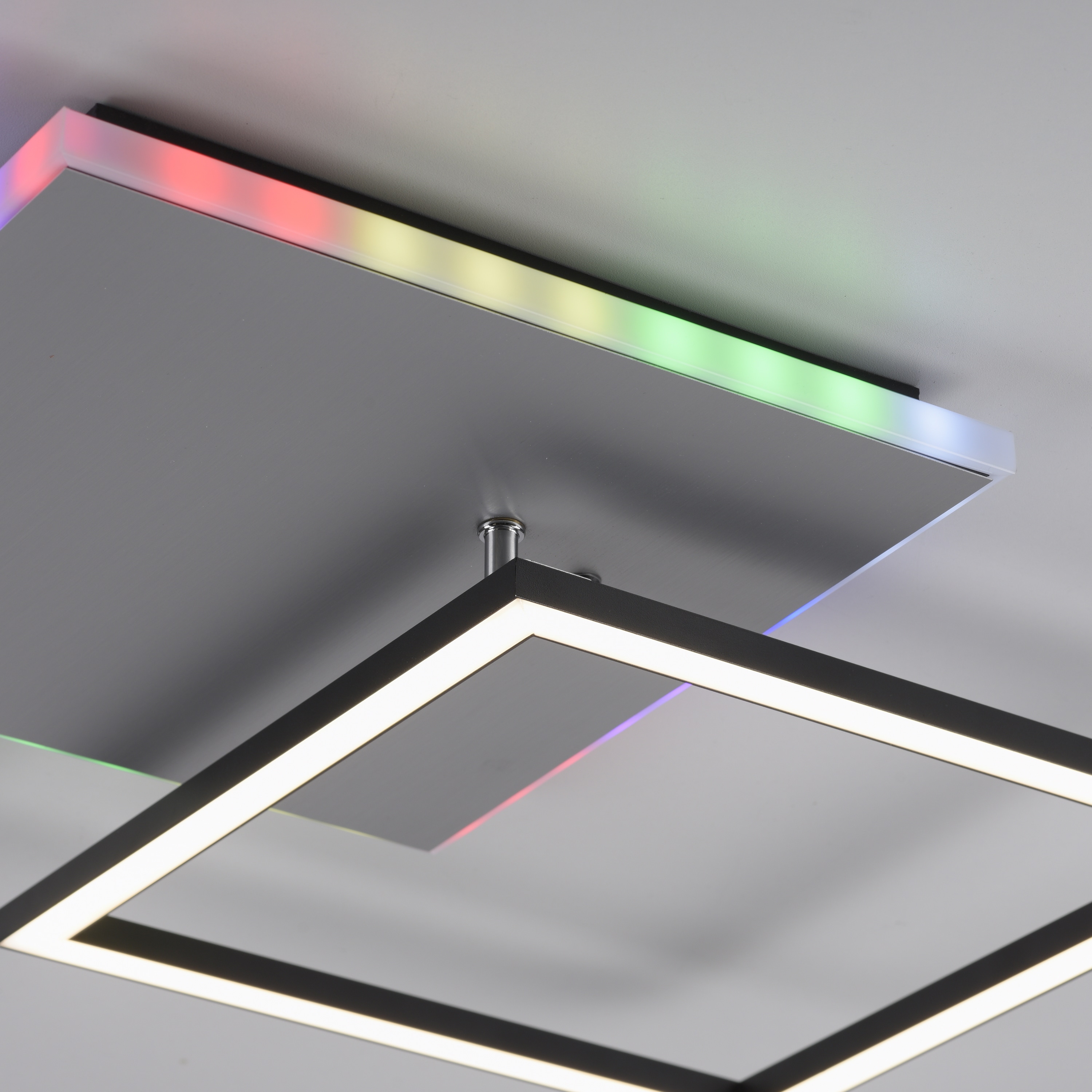 JUST LIGHT LED-Deckenleuchte 11327-95 alufarbig, 31 W, 3200 lm, CCT, RGB