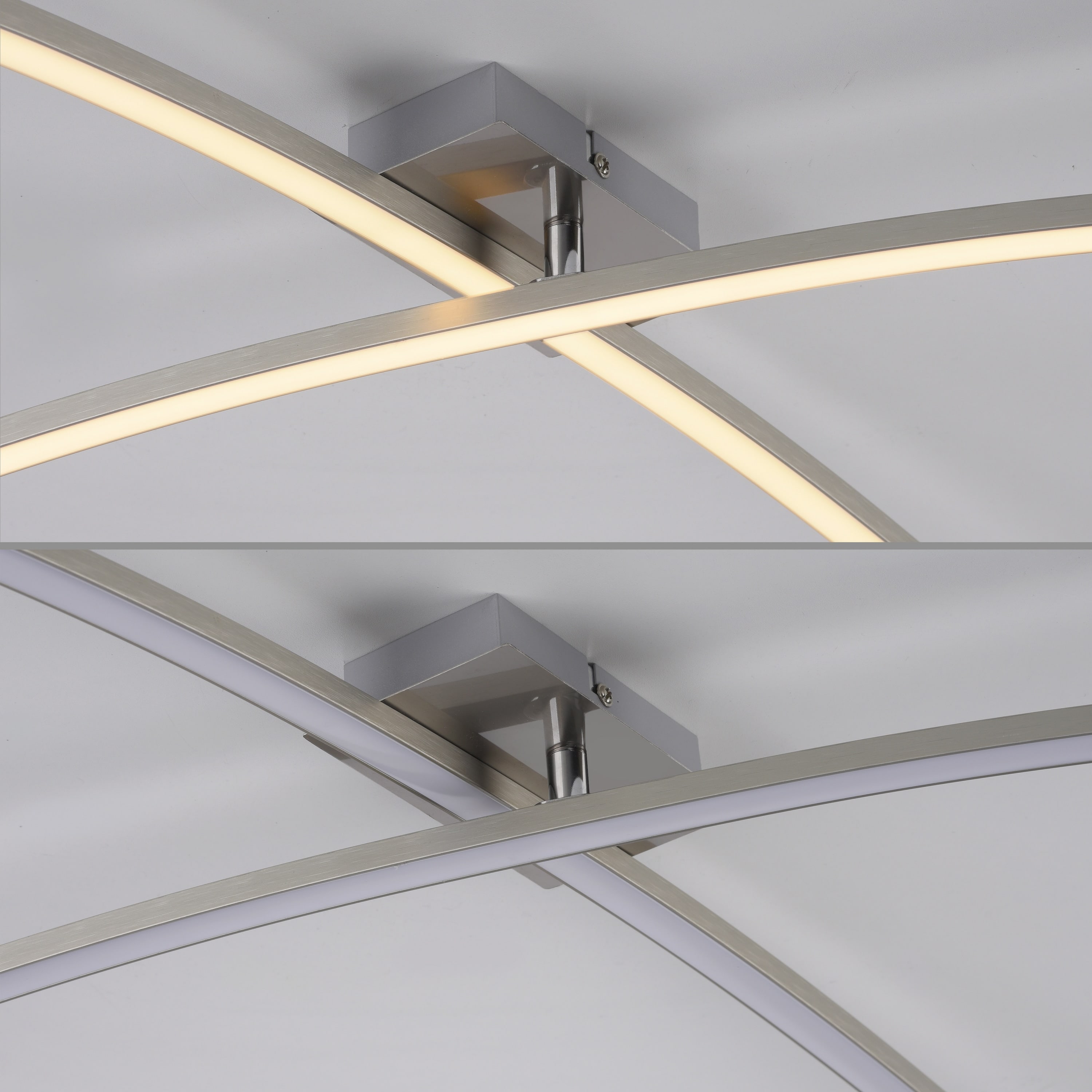 JUST LIGHT LED-Deckenleuchte 14726-55, 12W, 3000K, 1730lm, warmweiß, IP20, stahl
