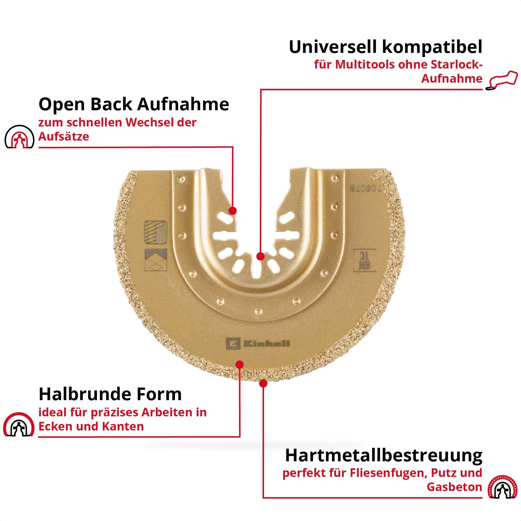 EINHELL Hartmetall-Sägeblatt, 708078, halbrund, 87 mm EINHELL Hartmetall-Sägeblatt, 708078, halbrund, 87 mm