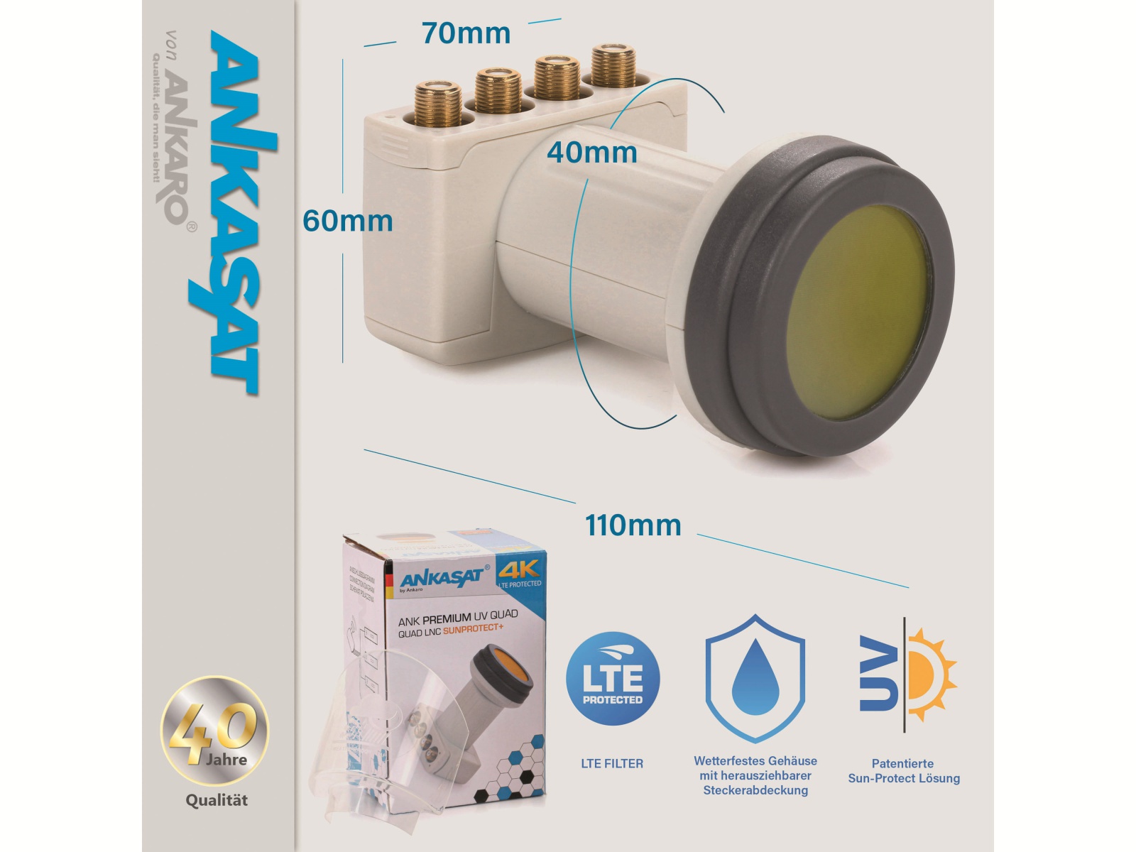 ANKARO Quad-LNB Premium UV LNC Sunprotect+ ANKARO Quad-LNB Premium UV LNC Sunprotect+