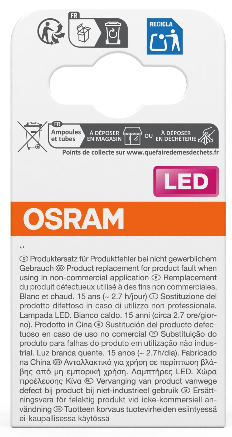 OSRAM LED-Lampe STAR, GU10, 3.1 W, 2700 K, EEK: E, 350 lm, IP20, warmweiß