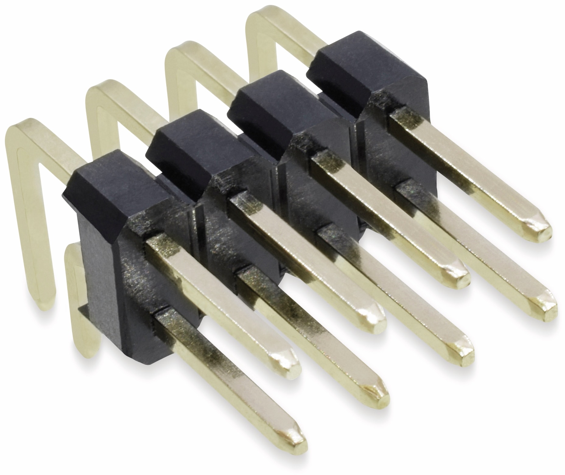 Stiftleiste, 2 x 4, 2,54 mm, gewinkelt, 0,8µ Au (Gold), 5 Stück Stiftleiste, 2 x 4, 2,54 mm, gewinkelt, 0,8µ Au (Gold), 5 Stück