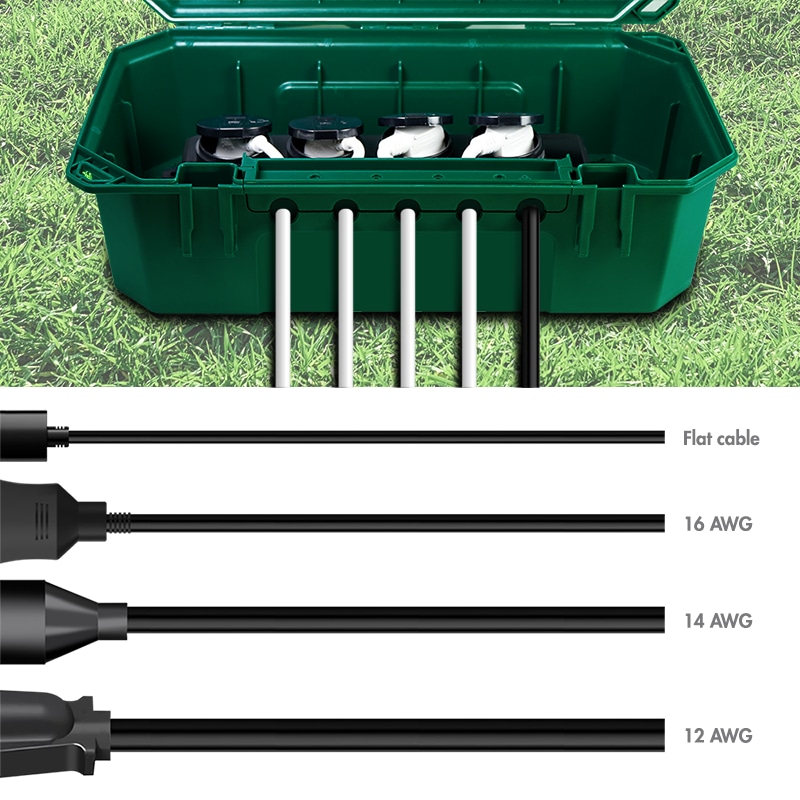 LOGILINK Kabelschutzbox LPS284, 4-fach, Steckerleiste, IP54, grün