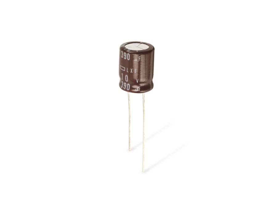 Elko 390µF, 10V, radial, RM 5mm, 10 Stück Elko, 390 µF/10 V-, 10 Stück